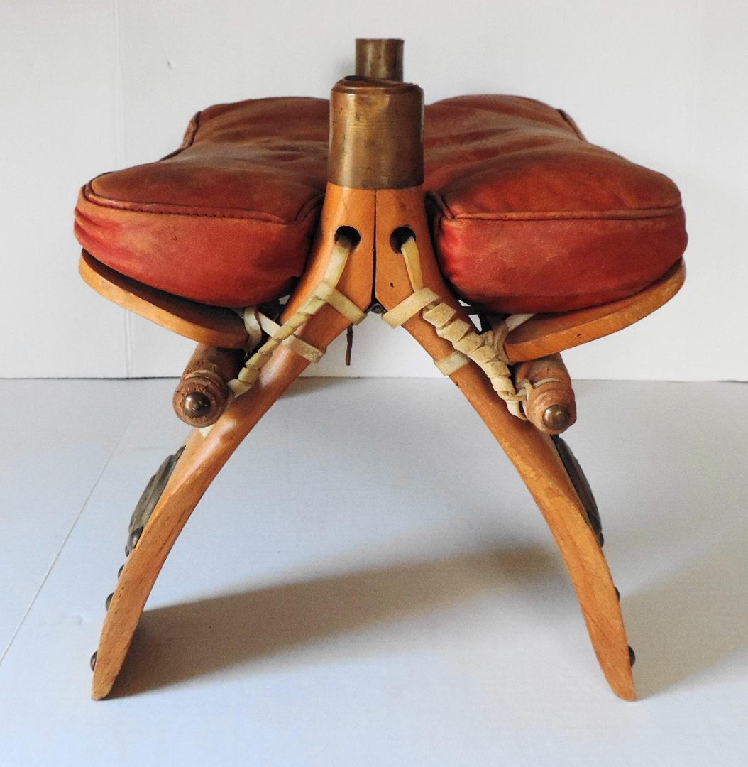 Vintage Red Leather Camel Saddle