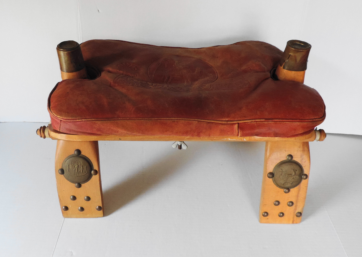 Vintage Red Leather Camel Saddle