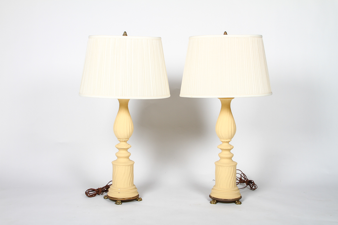 Pair of Vintage Beige Lamps