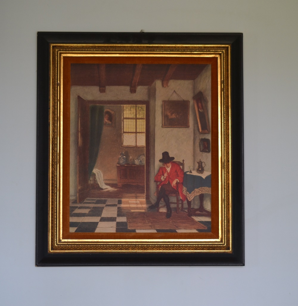 Vintage Lithograph  "The Smoker"  After Hugo Krings