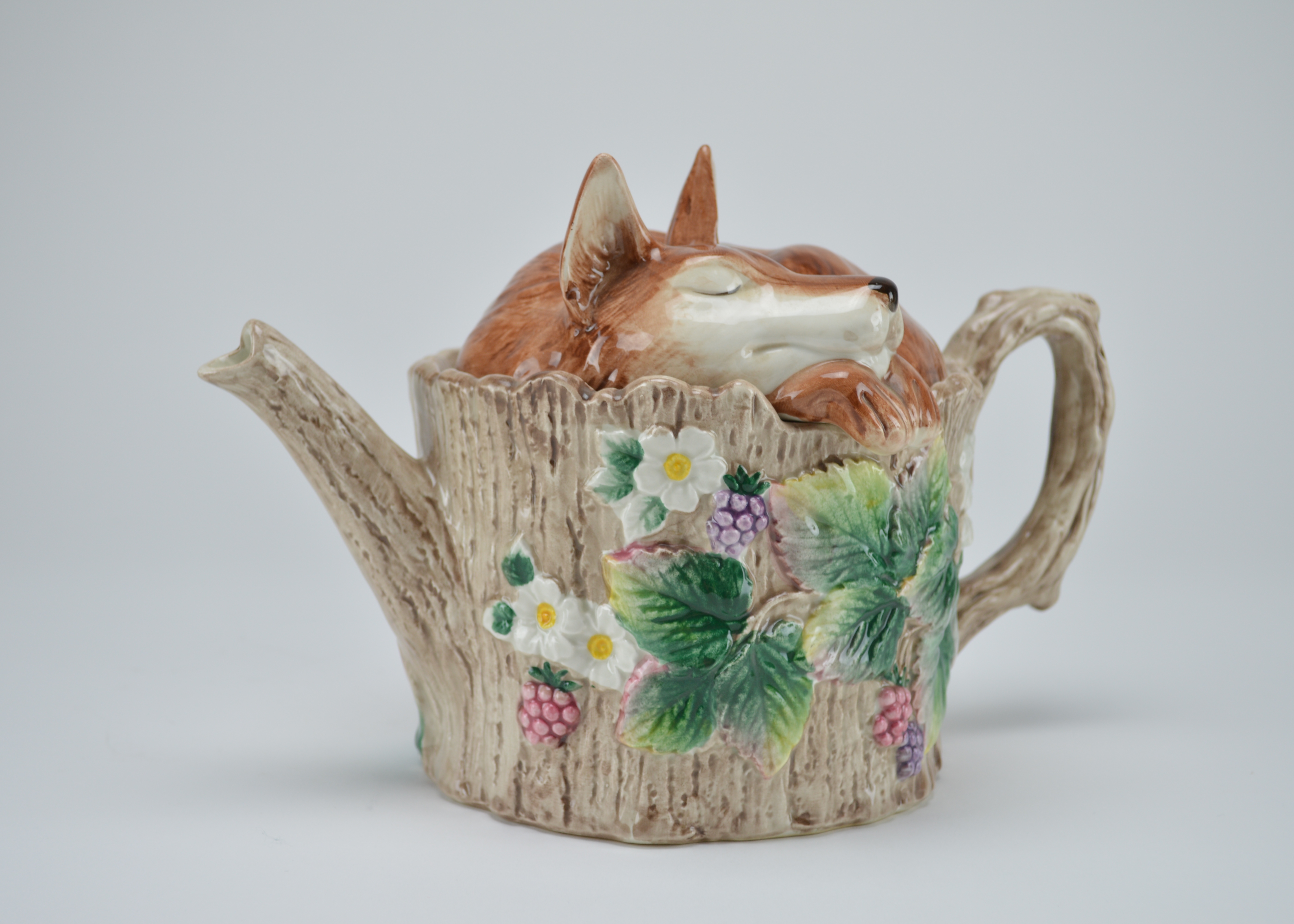 Fitz and Floyd Fox Ceramic Teapot and Pitchers