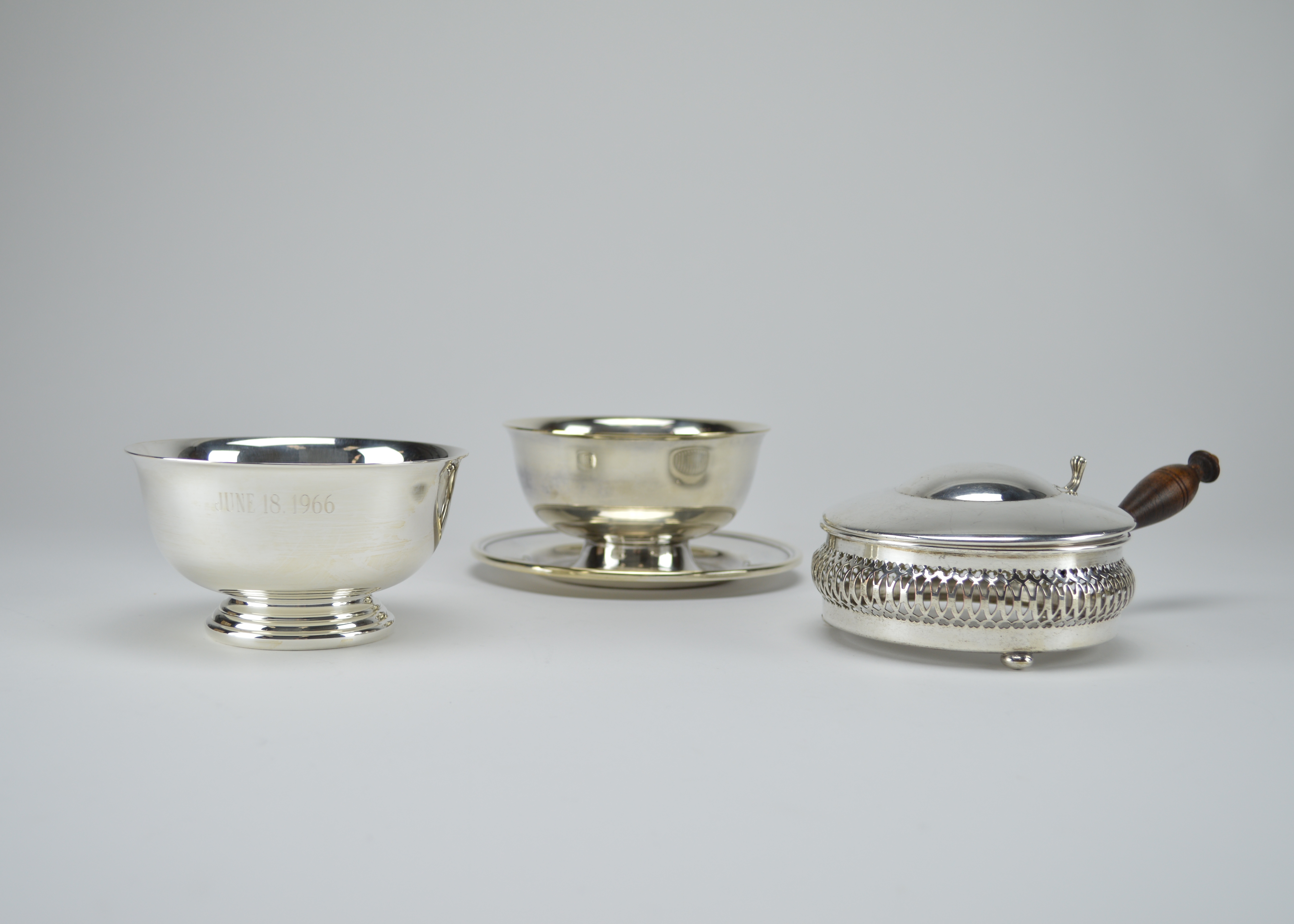 Silver Plate Bowls and Vintage Chafing Dish