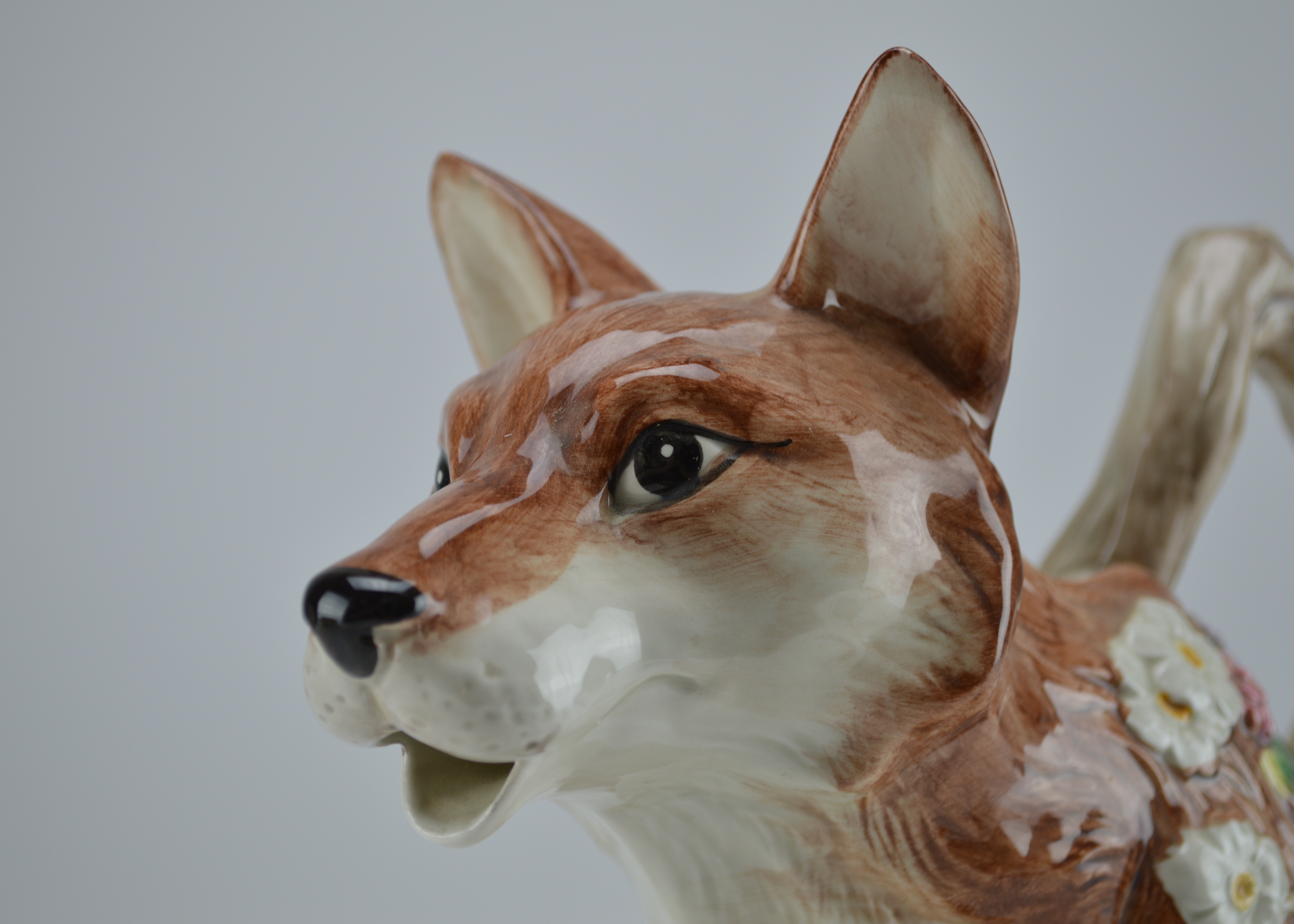 Fitz and Floyd Fox Ceramic Teapot and Pitchers