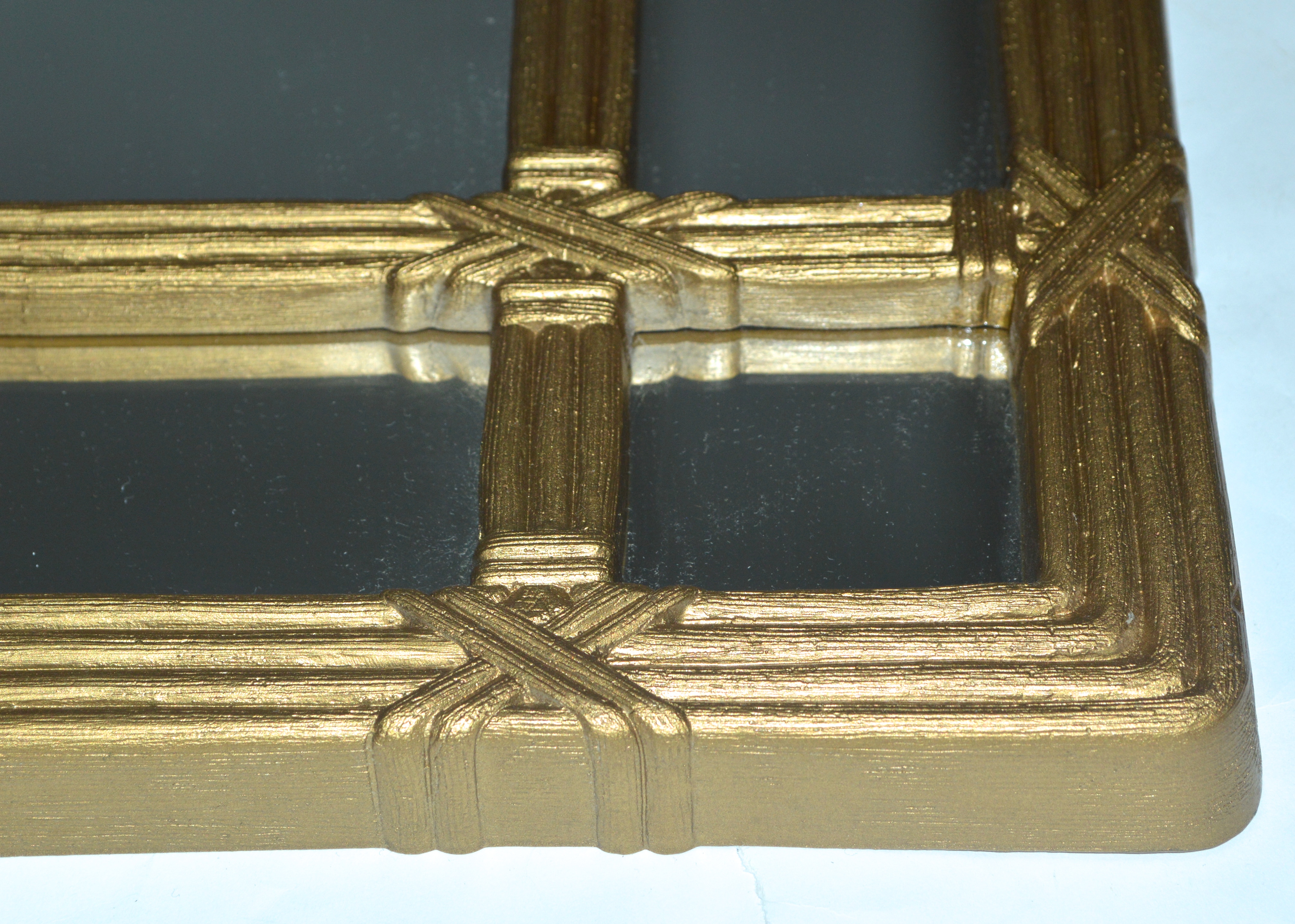 Pair of Mid Century Bamboo Style Gold Mirrors