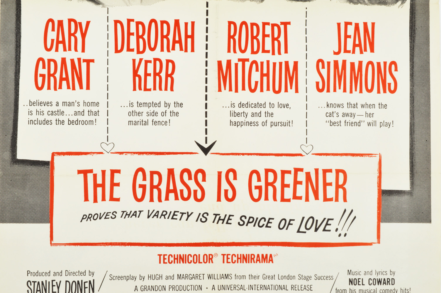 1960 The Grass Is Greener One Sheet Movie Poster