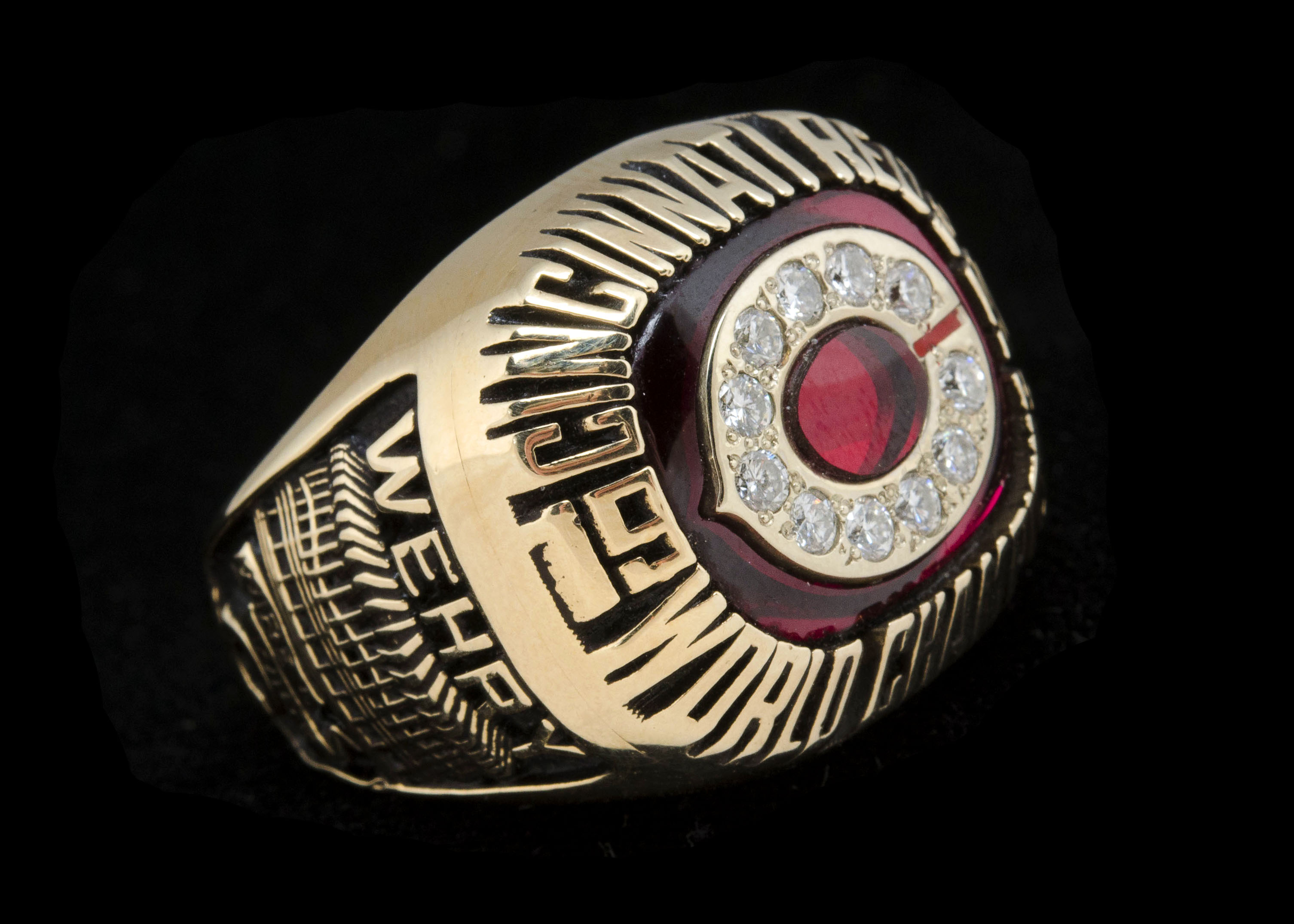 10K Yellow Gold Diamond 1990 Cincinnati Reds World Series Ring