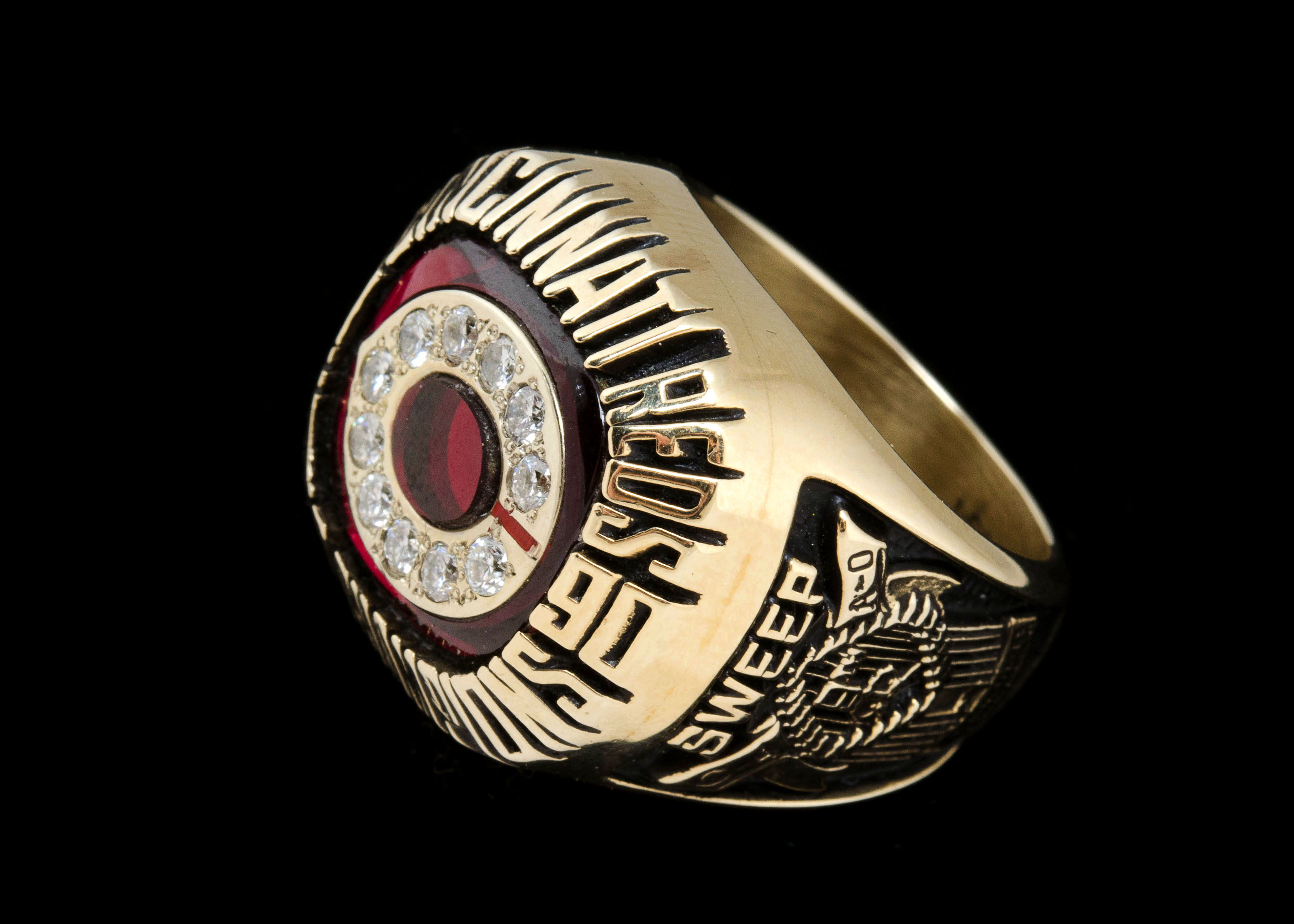 10K Yellow Gold Diamond 1990 Cincinnati Reds World Series Ring