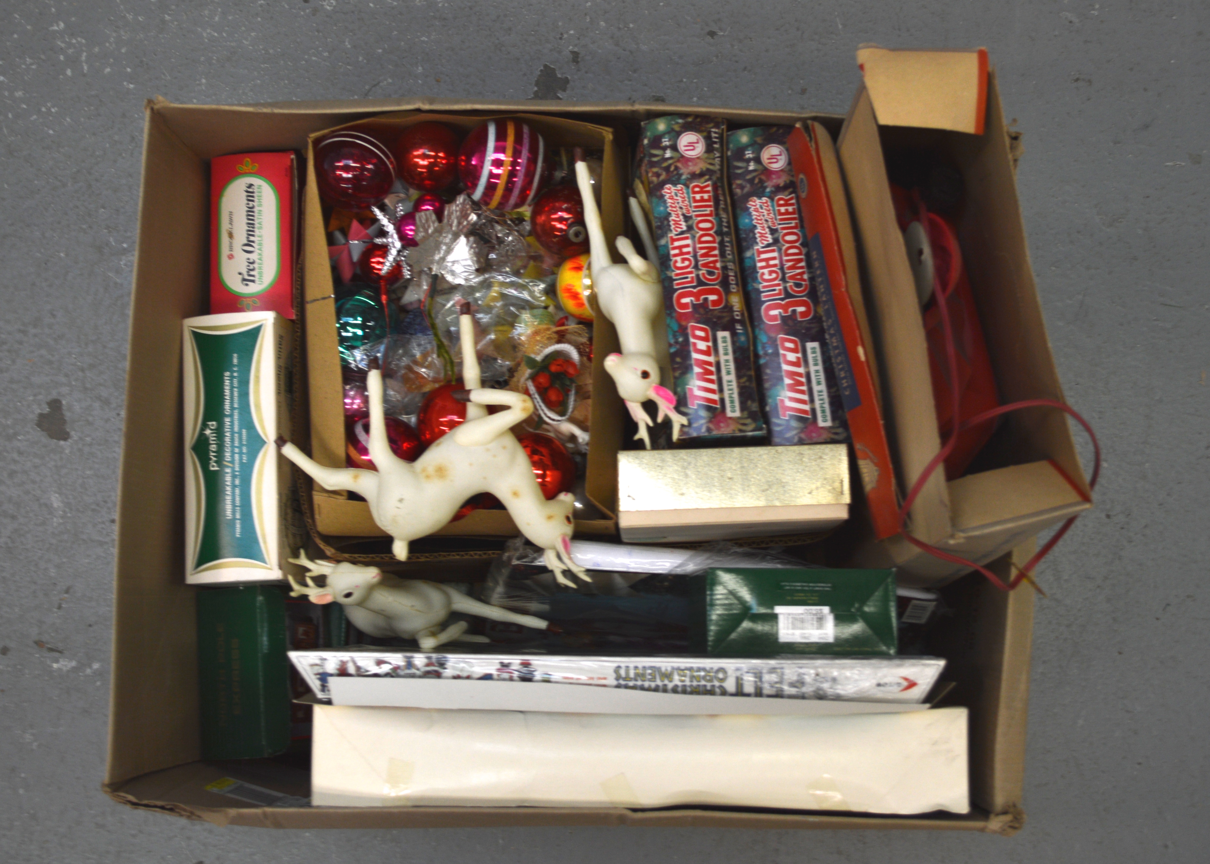 Large Box of Vintage Holiday Decor