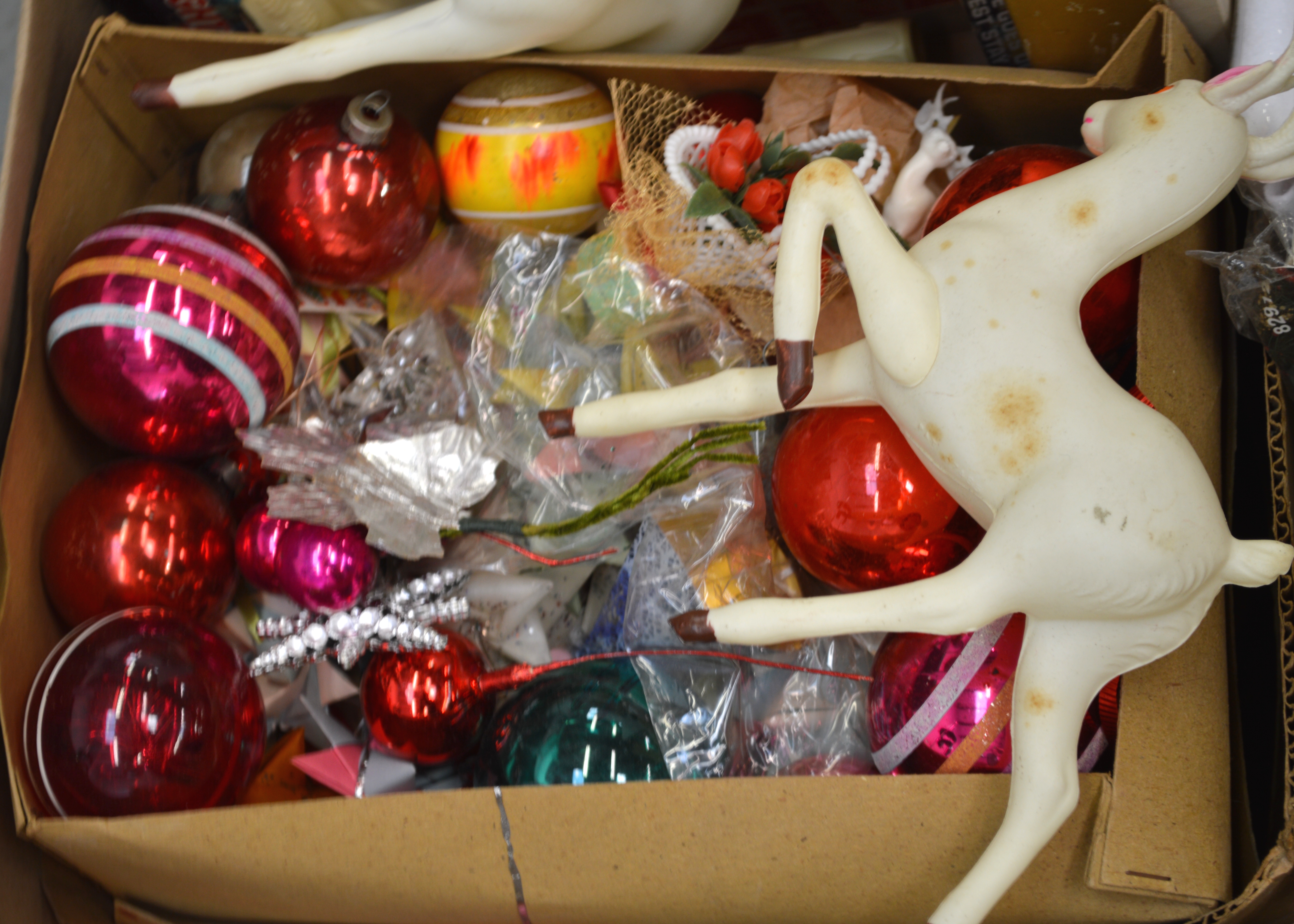 Large Box of Vintage Holiday Decor