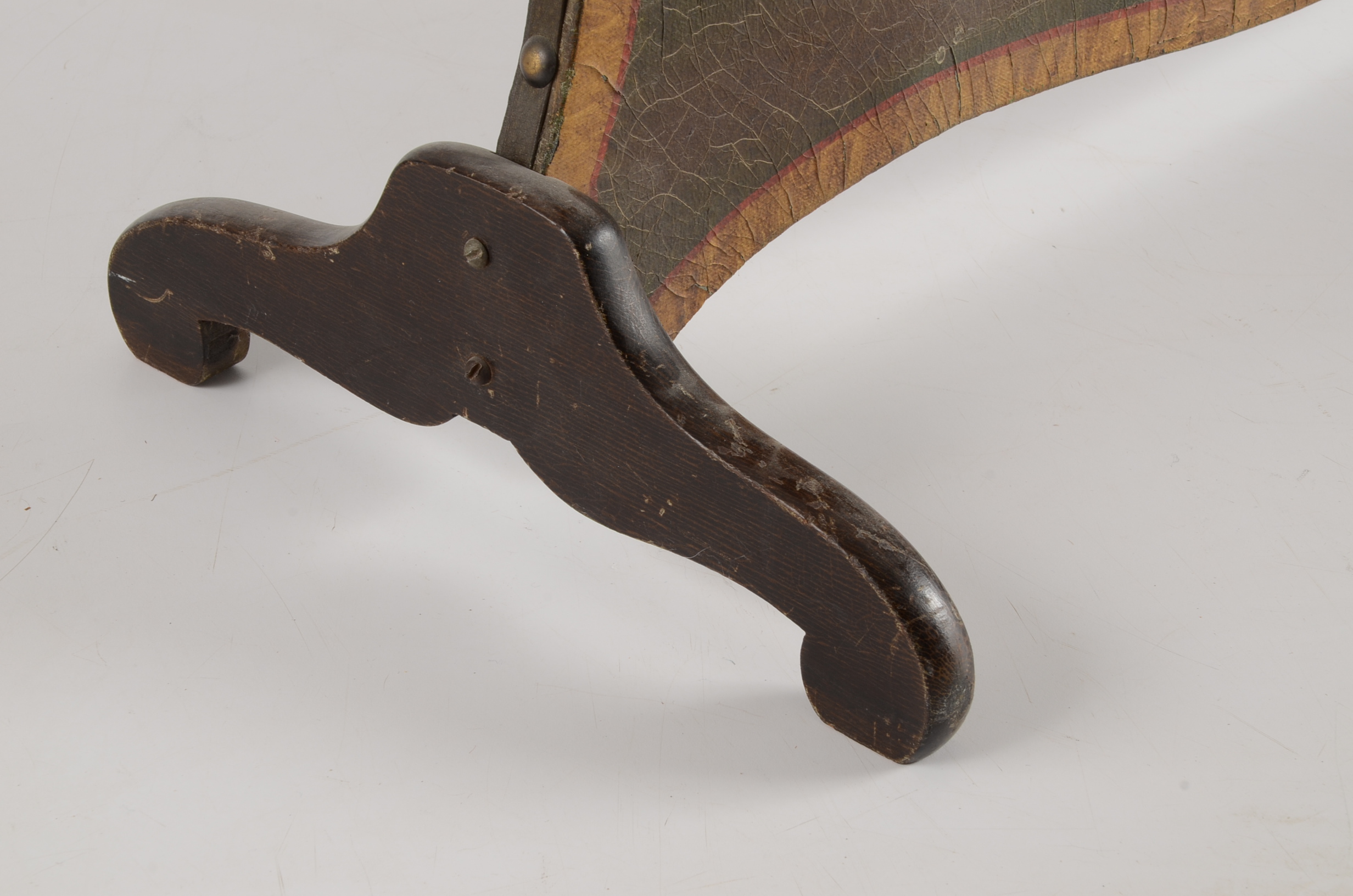 Antique Hand-Painted Wooden Fireplace Screen