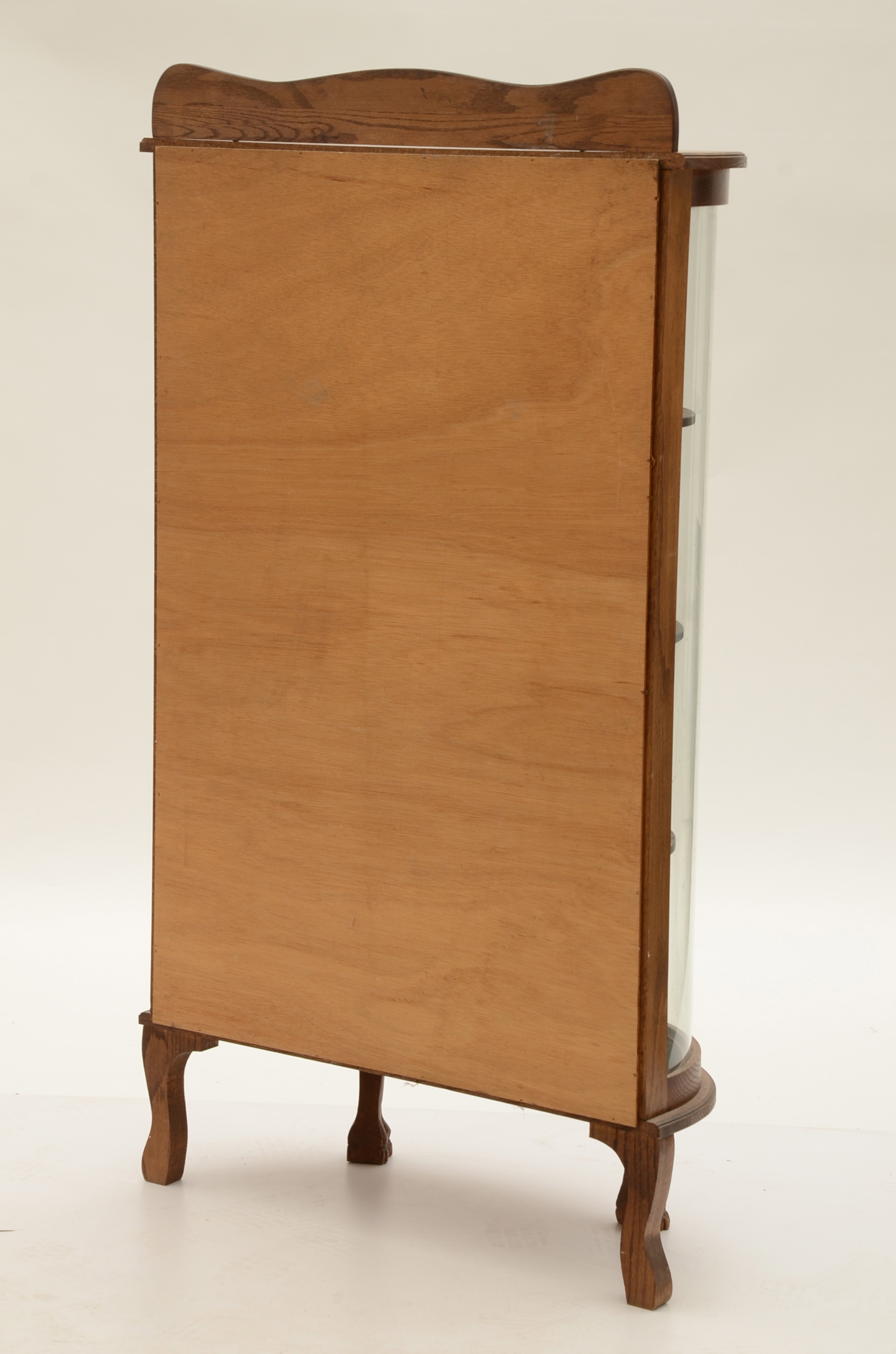 Round Front Oak Curio Cabinet