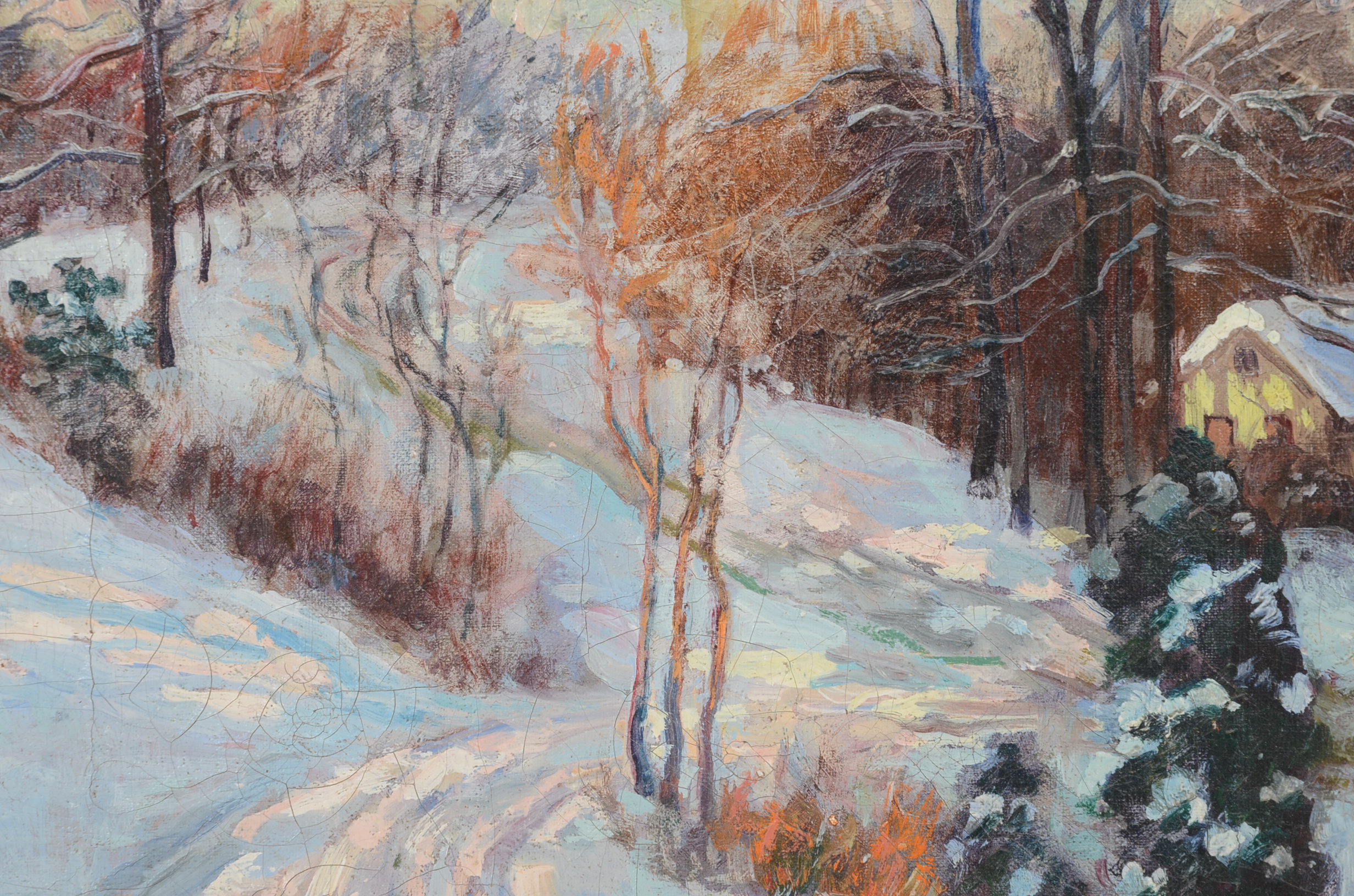 Oil on Canvas Winter Landscape