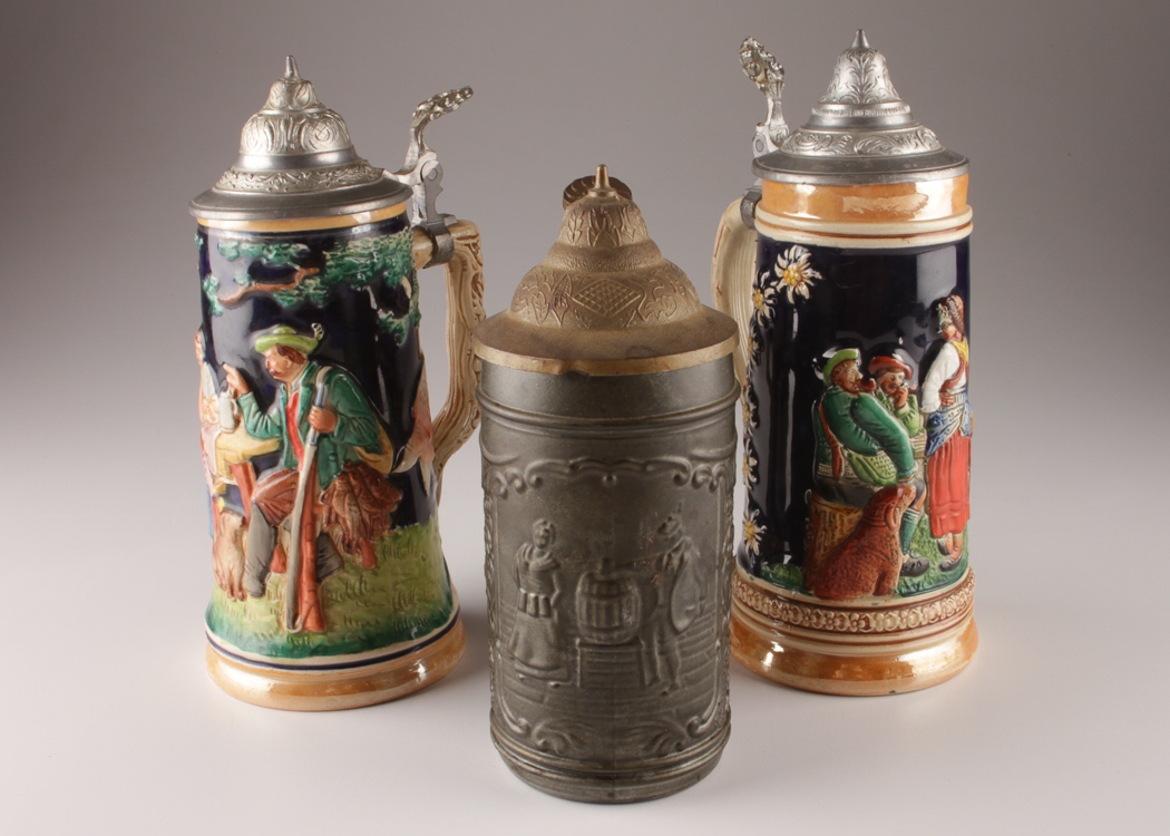 Trio Of German Steins