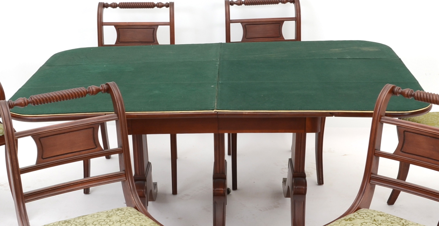 Consider H. Willett Co. Cherry Dining Table and Chairs