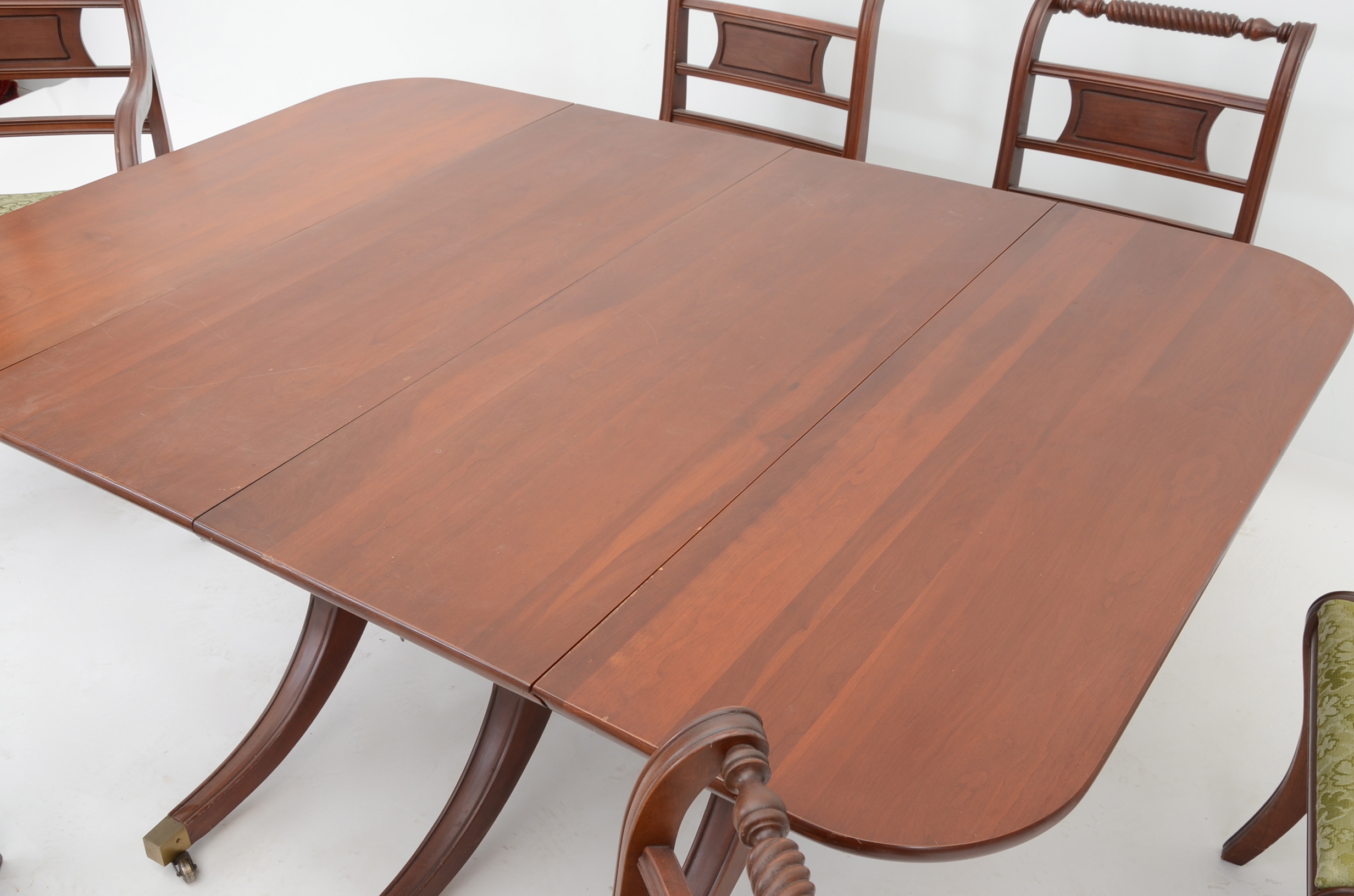 Consider H. Willett Co. Cherry Dining Table and Chairs