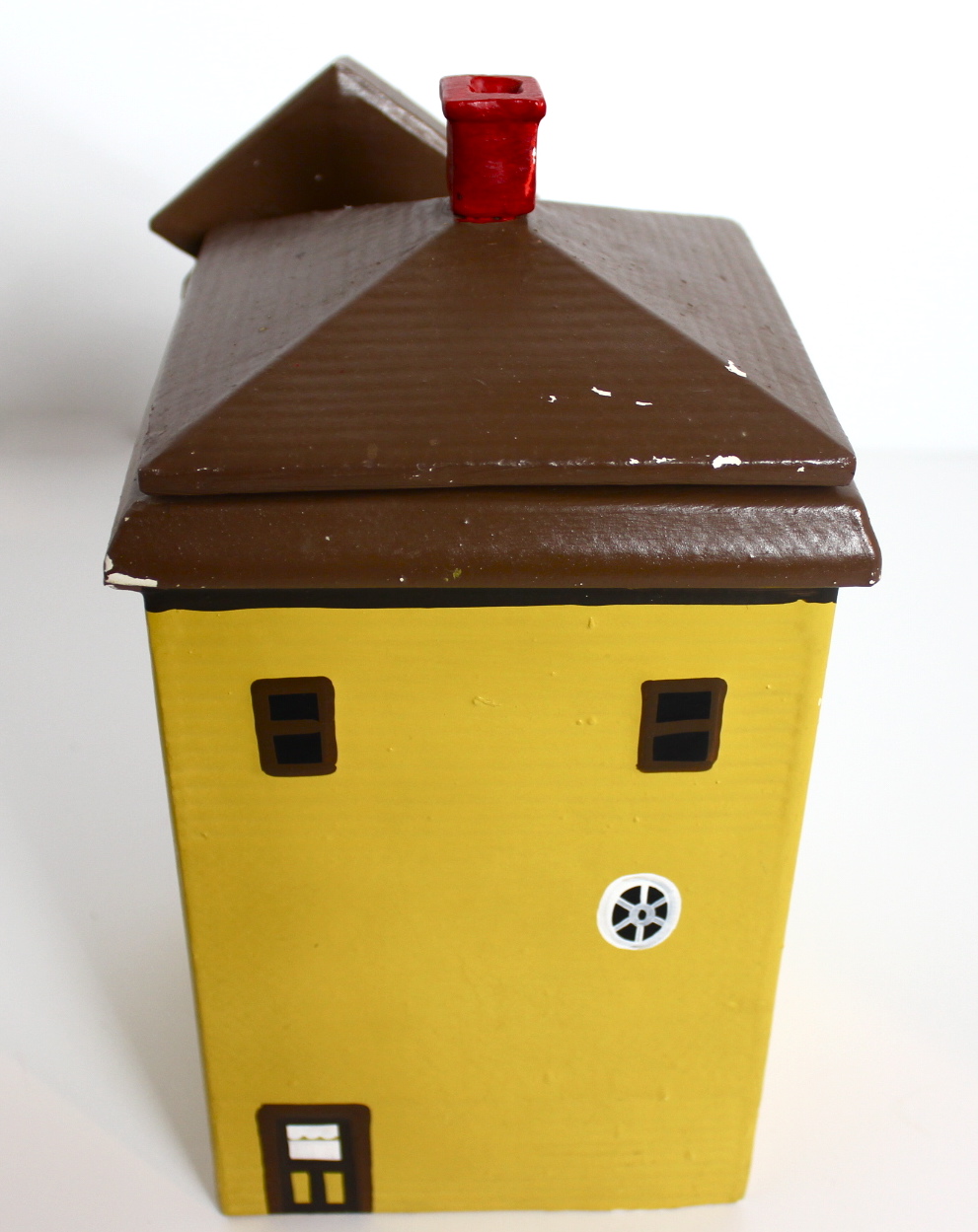 Vintage Yellow Hand-Painted  Cottage Cookie Jar