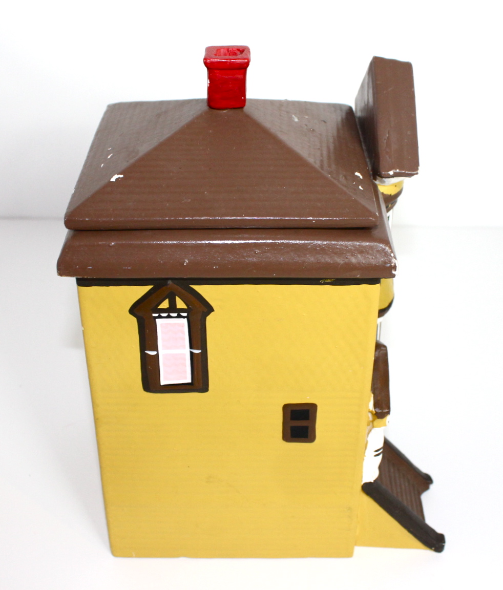 Vintage Yellow Hand-Painted  Cottage Cookie Jar