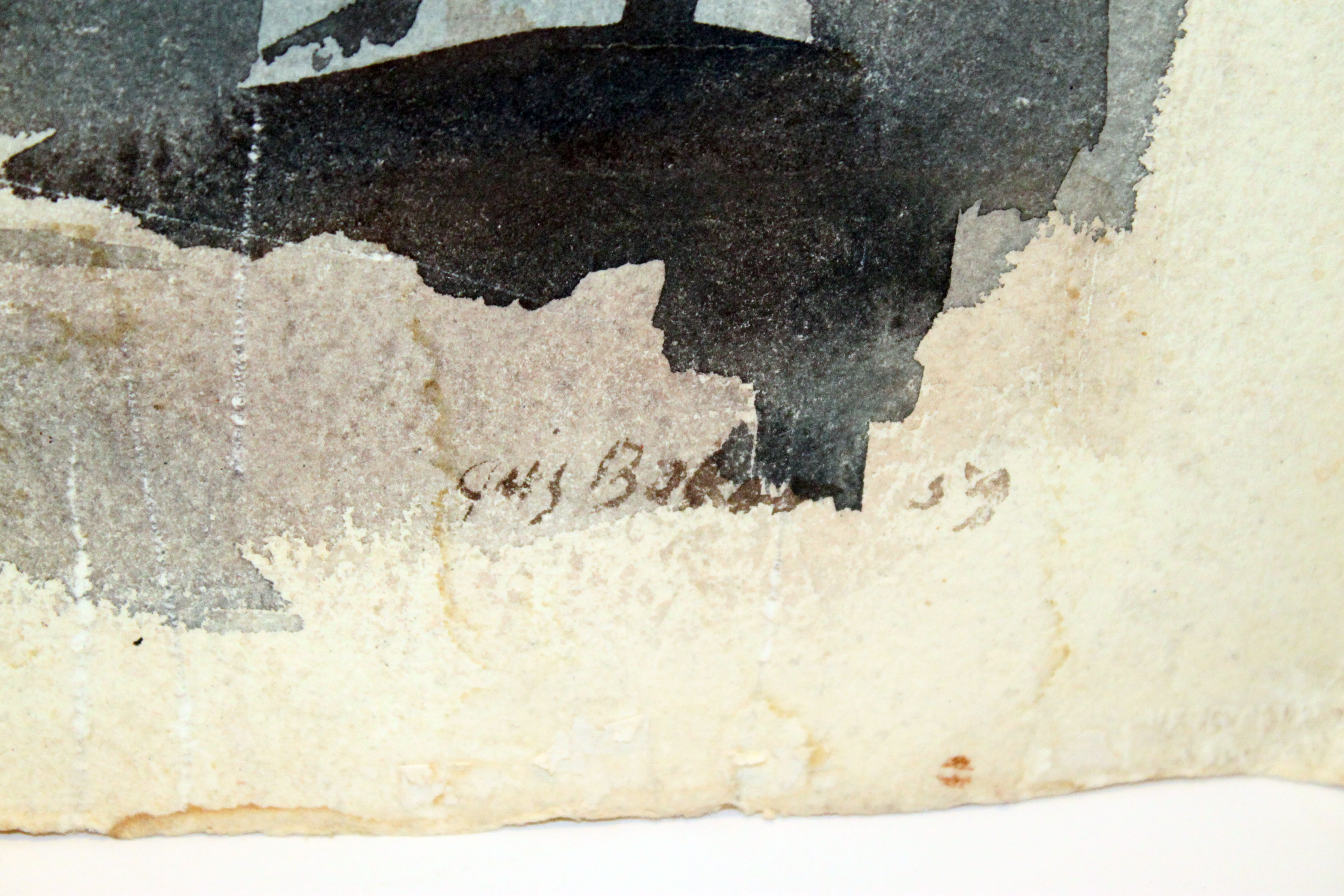 Large Gus Baker Watercolor in Masculine Colors