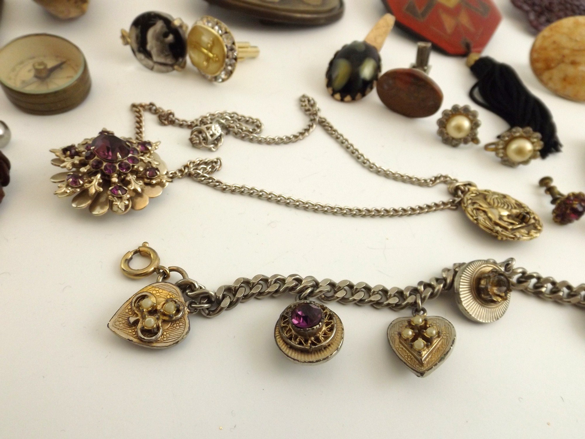 Bohemian  Jewelry Group, Austrian Thimble, German Compass