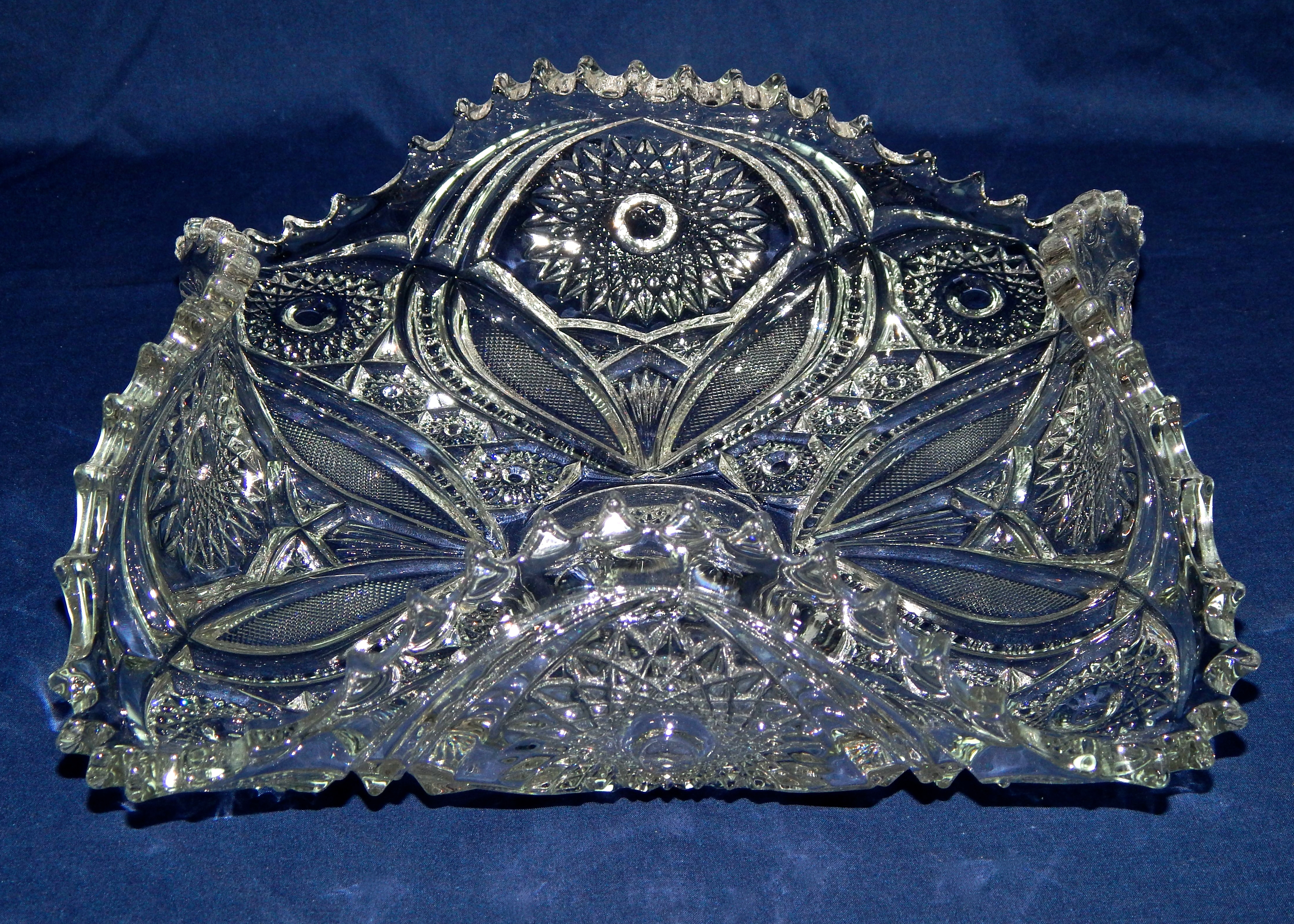 Large Pressed Glass Basket