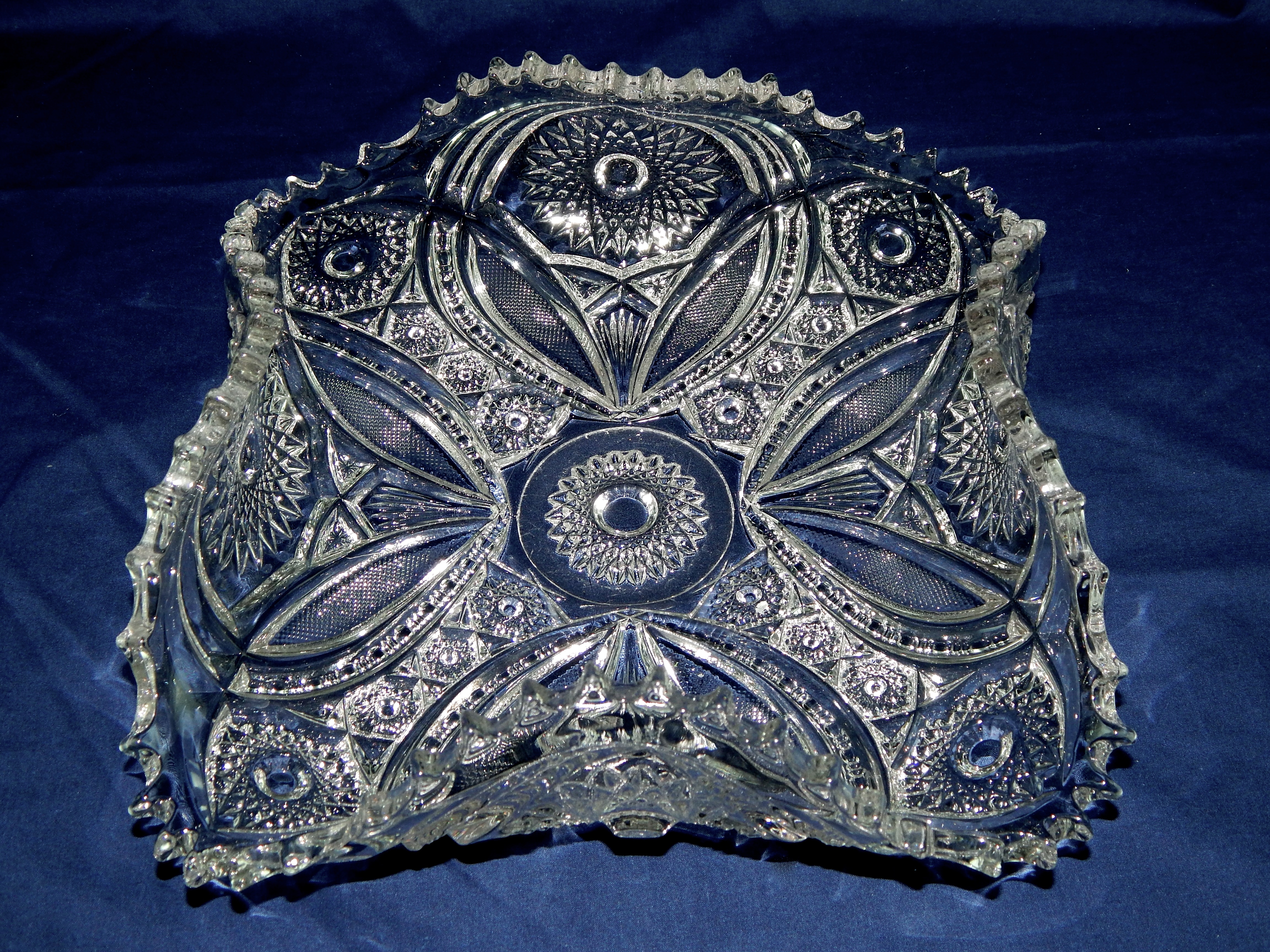 Large Pressed Glass Basket