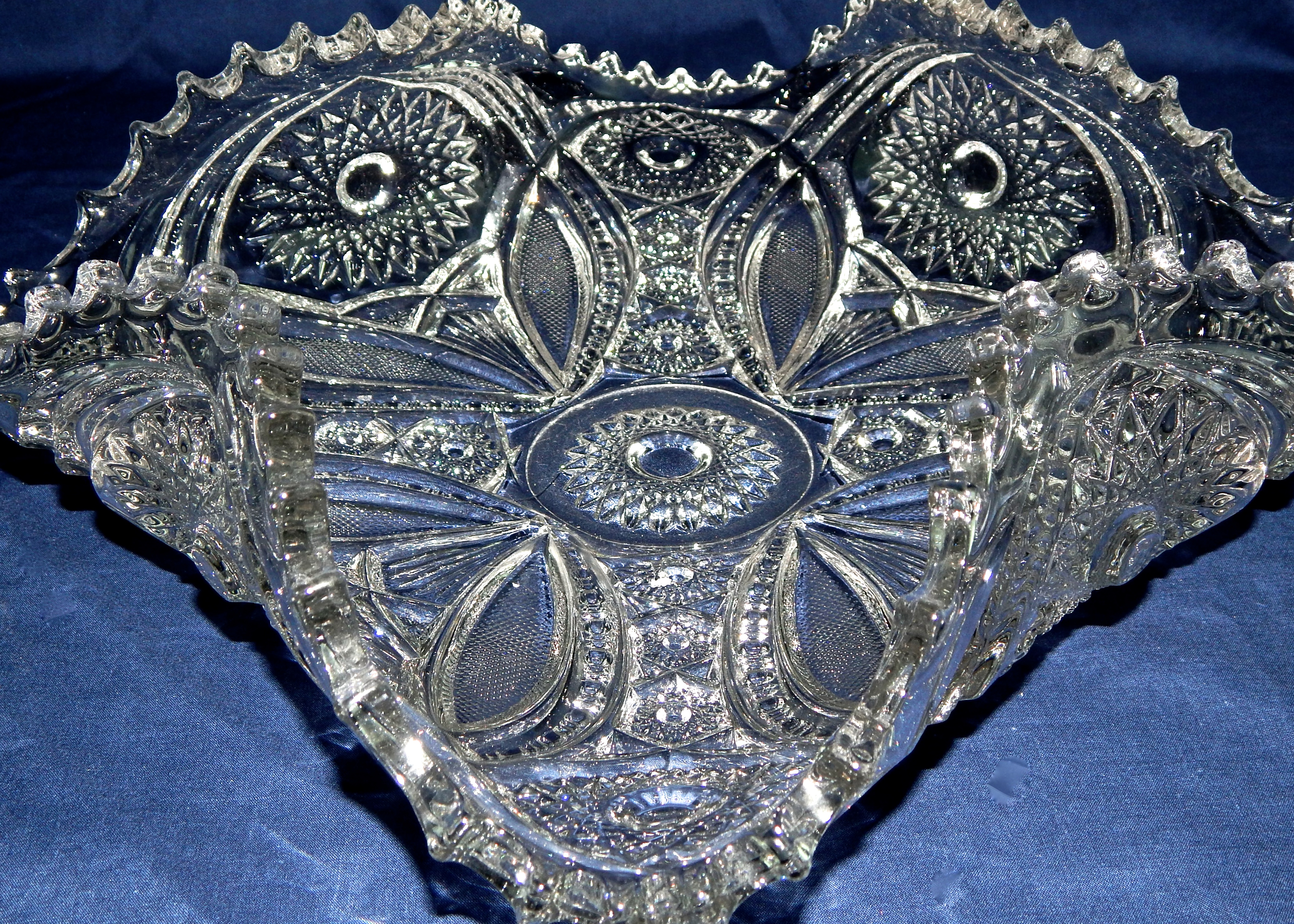 Large Pressed Glass Basket