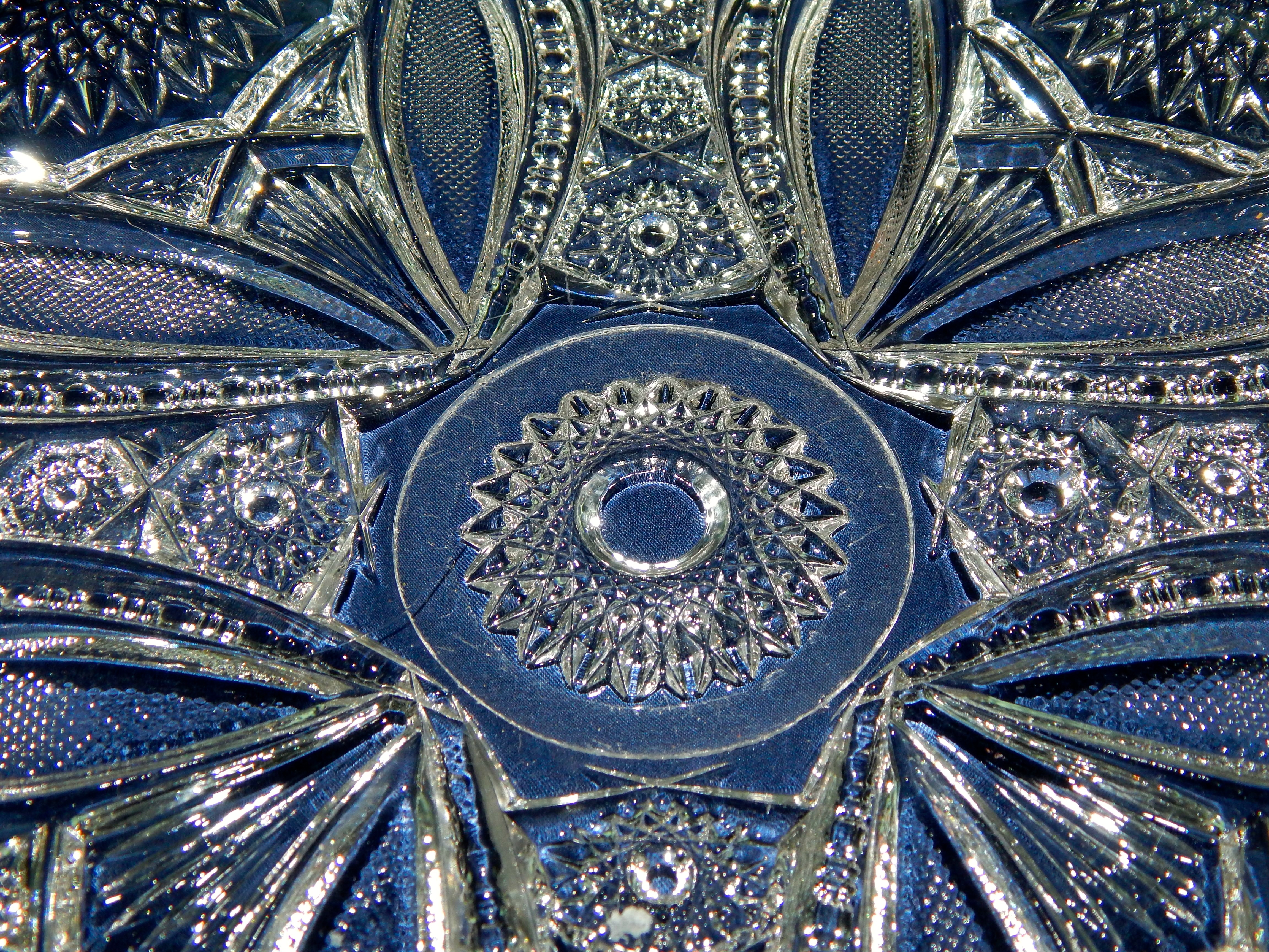 Large Pressed Glass Basket