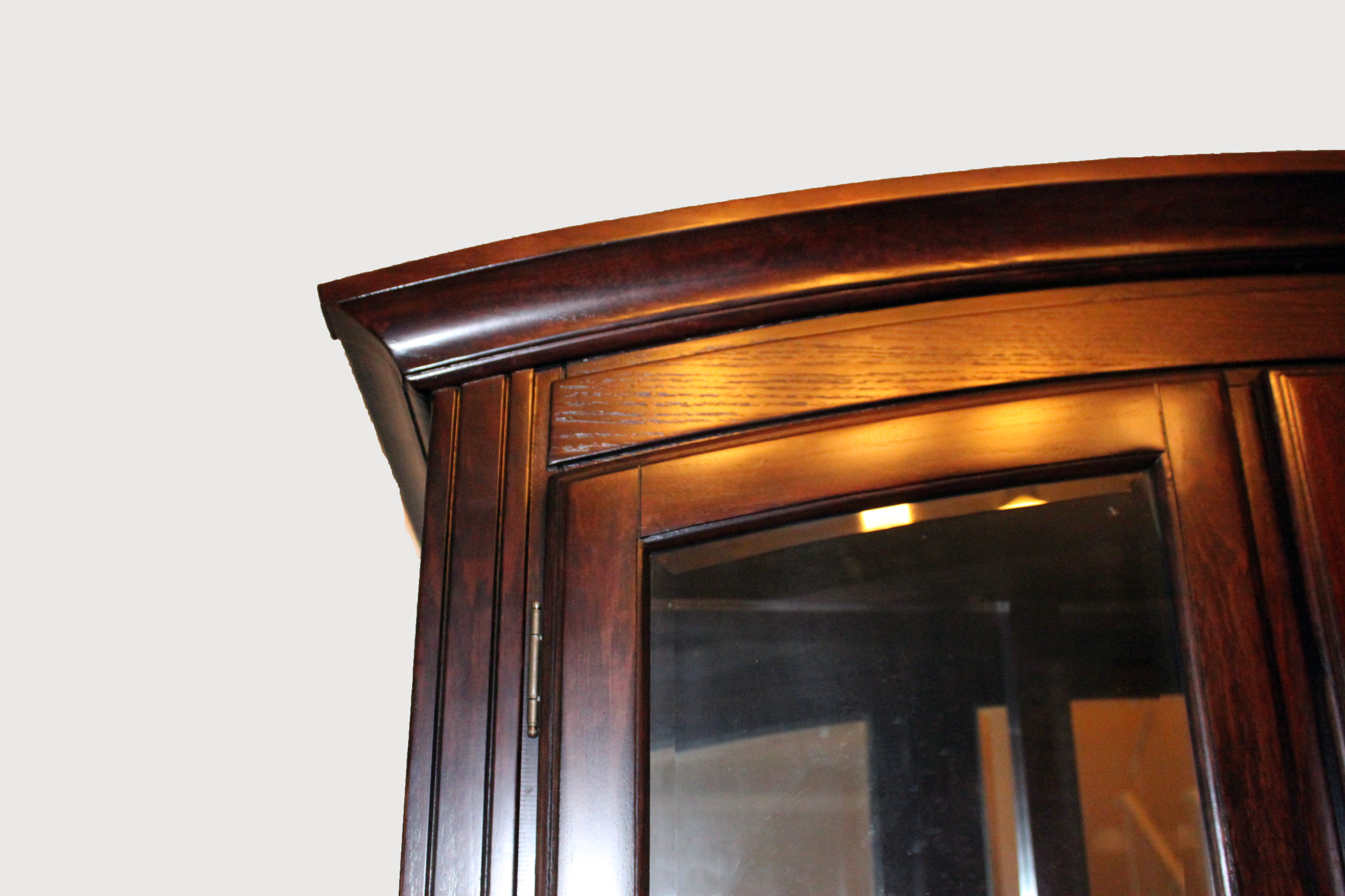 Dark Wood China Cabinet with Mirrored Back