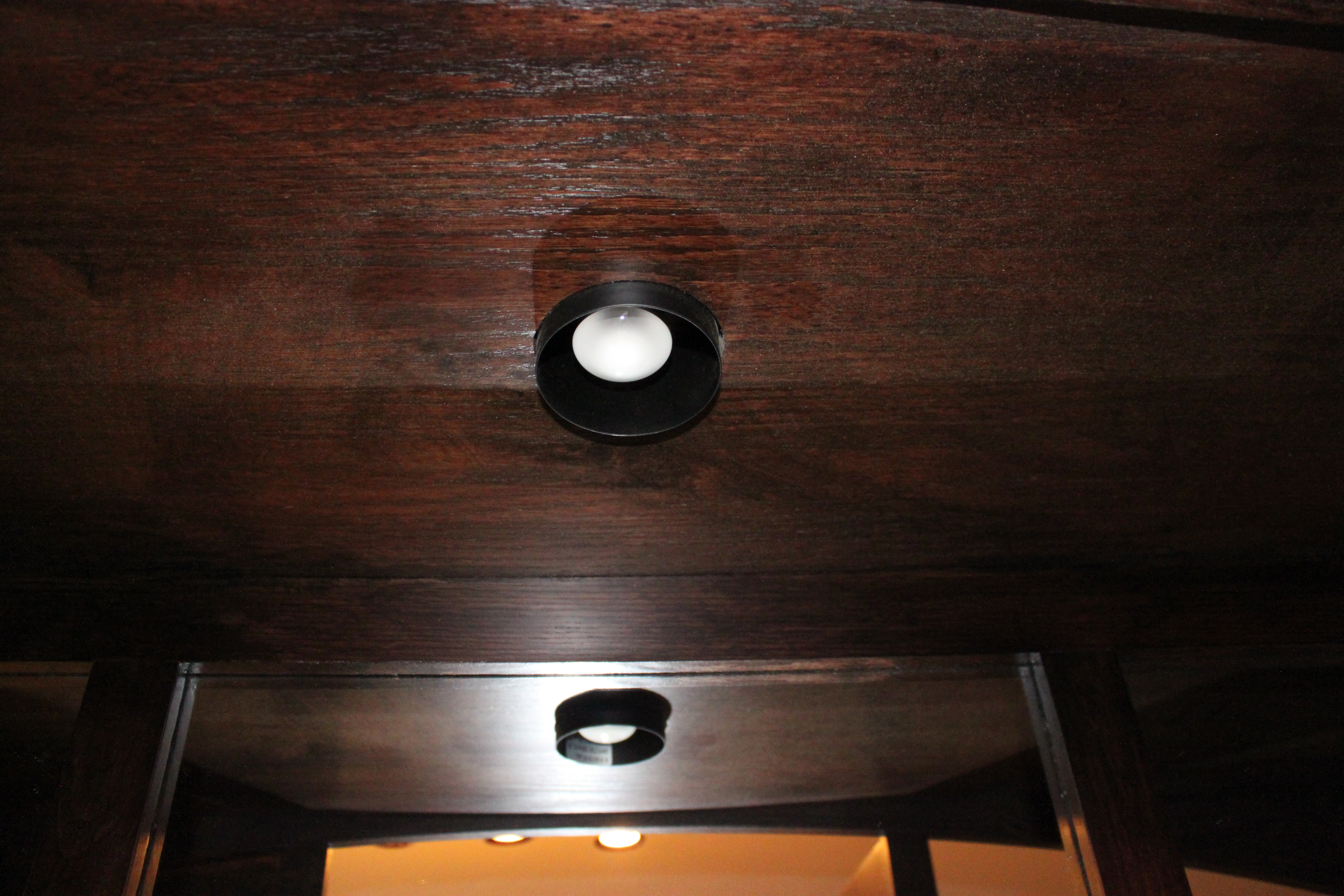 Dark Wood China Cabinet with Mirrored Back