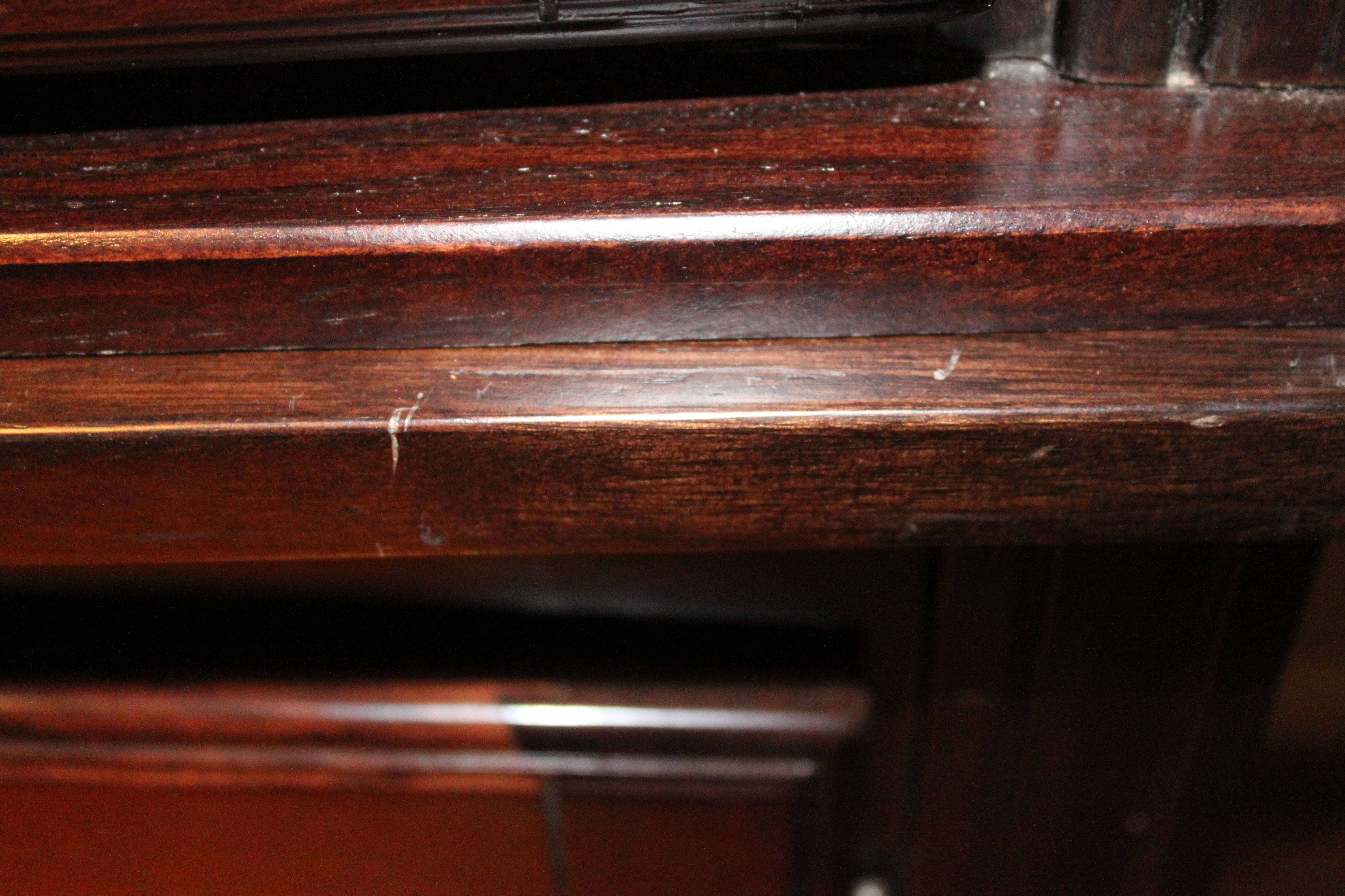 Dark Wood China Cabinet with Mirrored Back