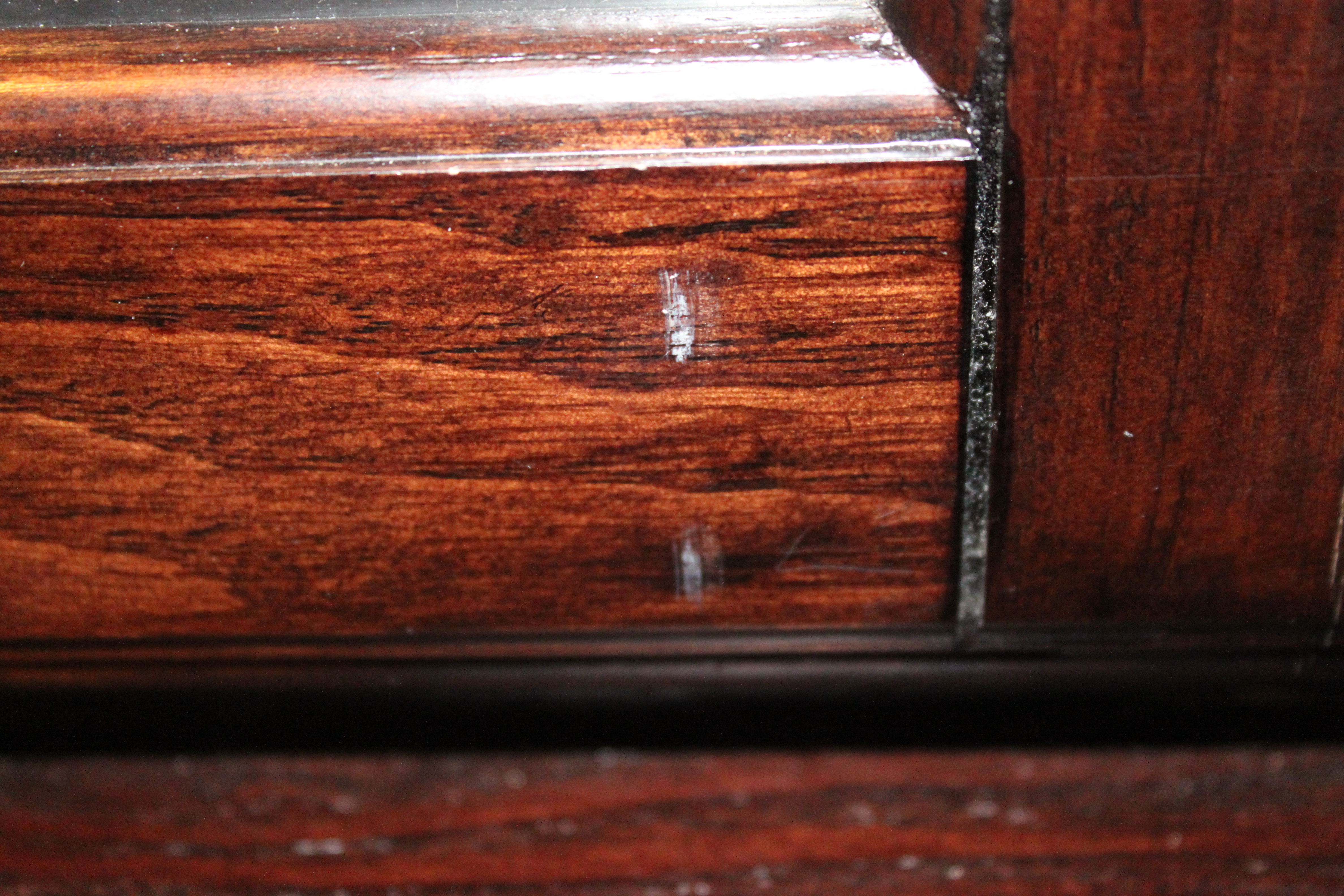 Dark Wood China Cabinet with Mirrored Back