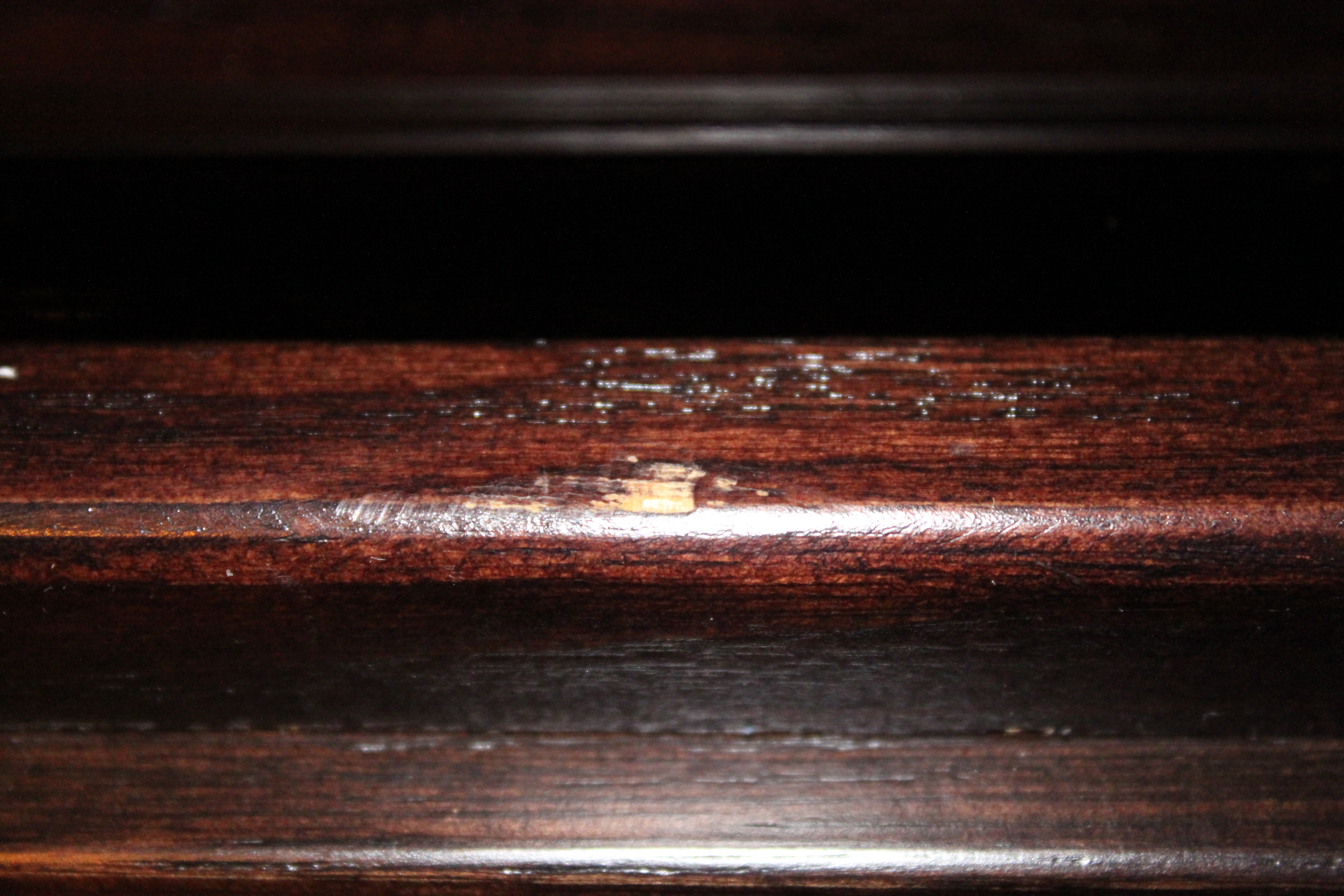 Dark Wood China Cabinet with Mirrored Back