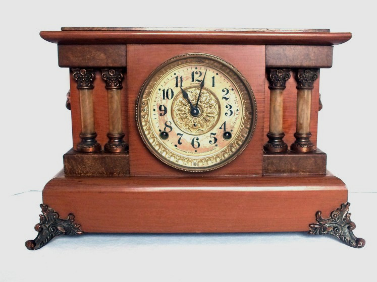 Antique Seth Thomas Adamantine Mantel Clock, Circa 1880