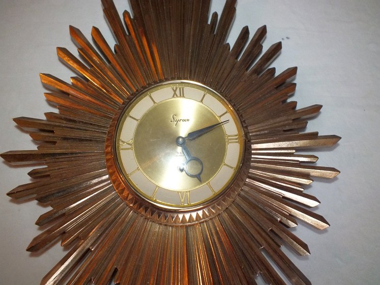 Syroco Mid Century Modern Starburst Wall Clock