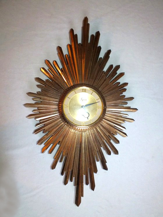 Syroco Mid Century Modern Starburst Wall Clock