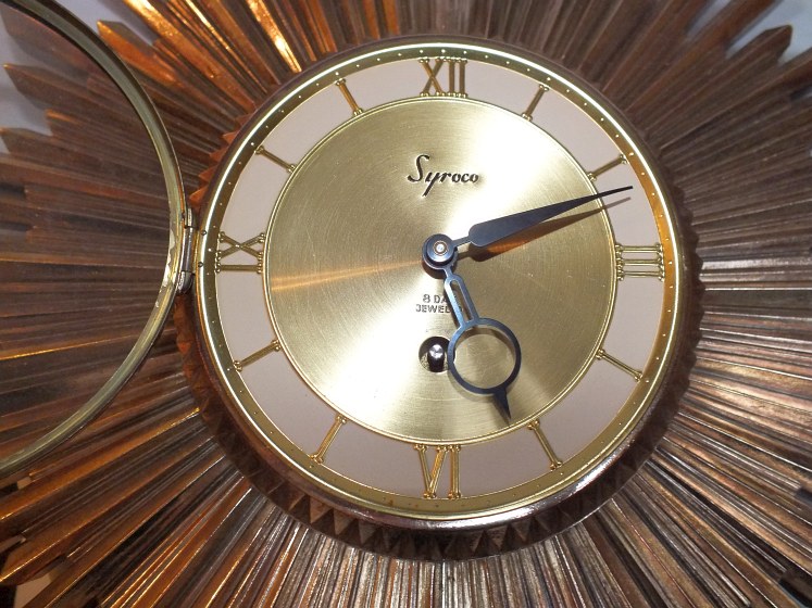 Syroco Mid Century Modern Starburst Wall Clock