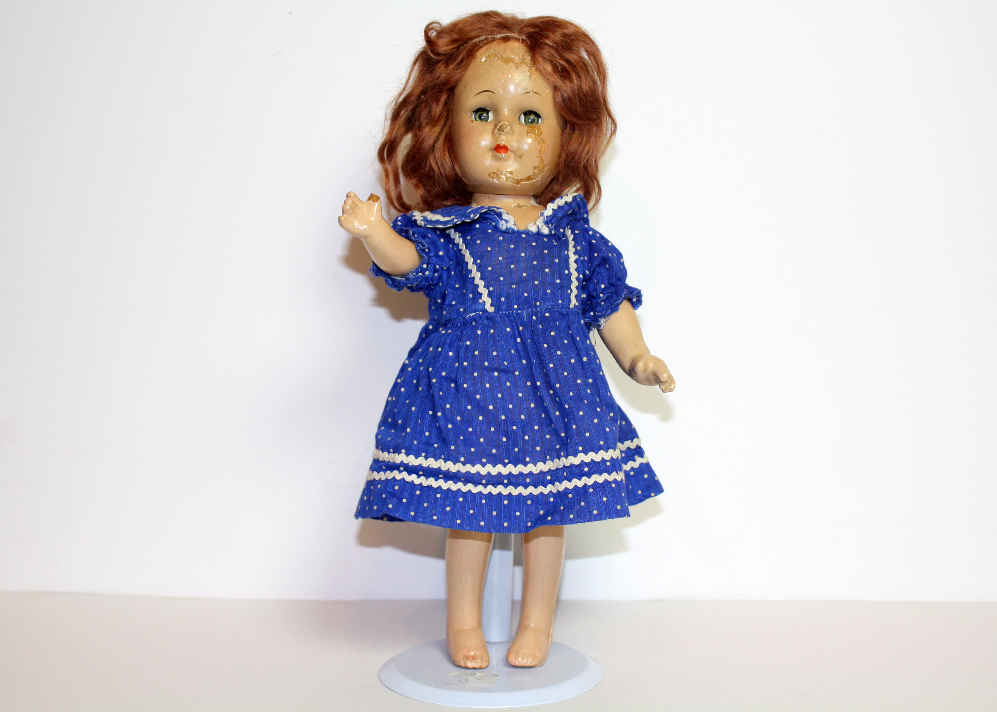 Vintage Composition Doll with Jointed Arms, Legs and Mohair