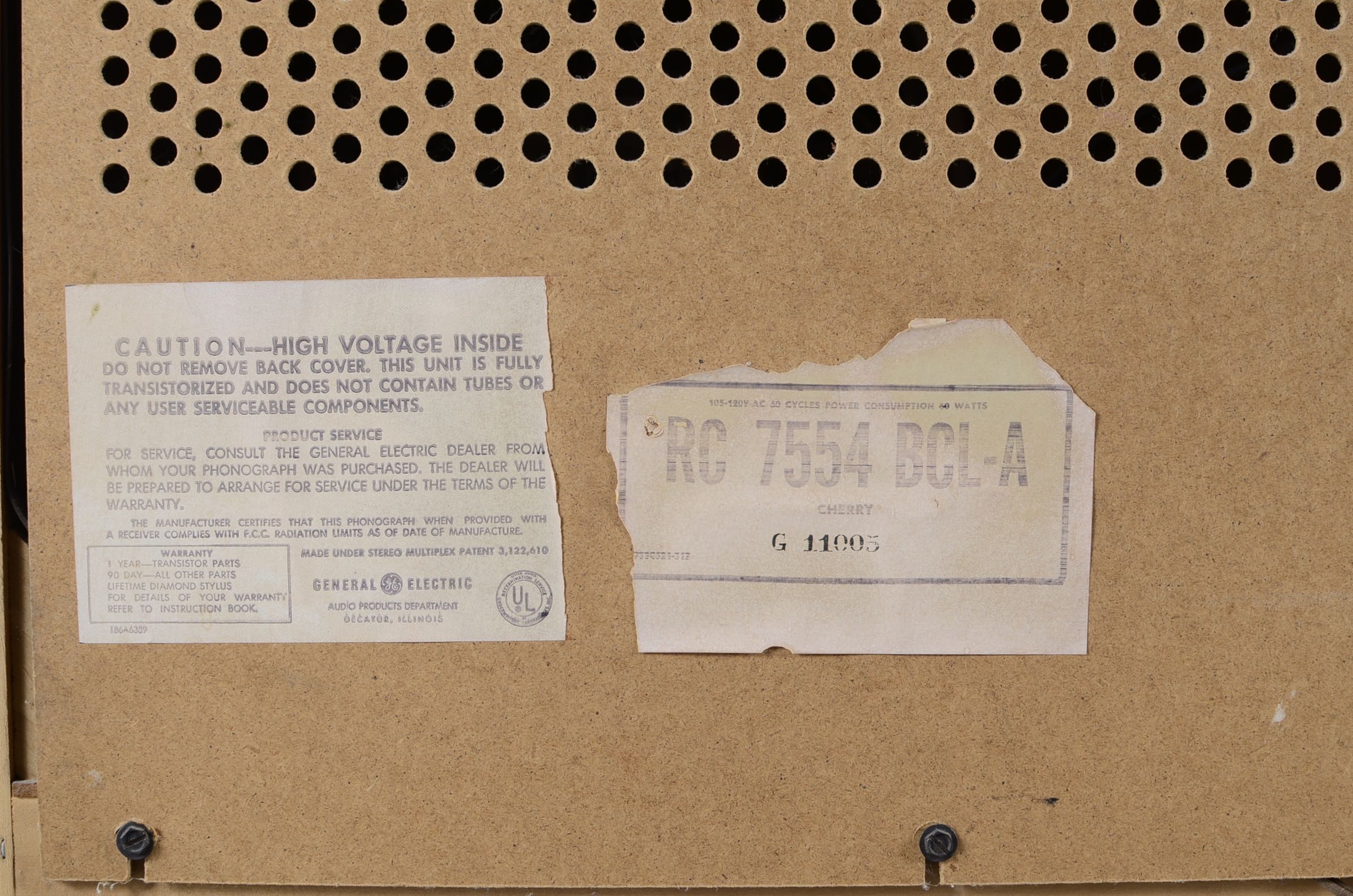 Vintage GE Stereo Console Phonograph