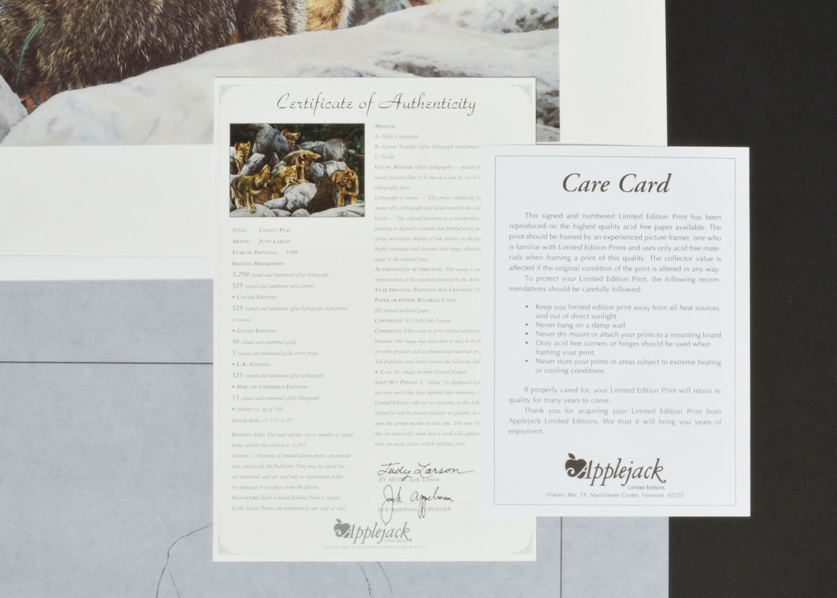 Signed Limited Edition Judy Larson Poster Print with Transparency