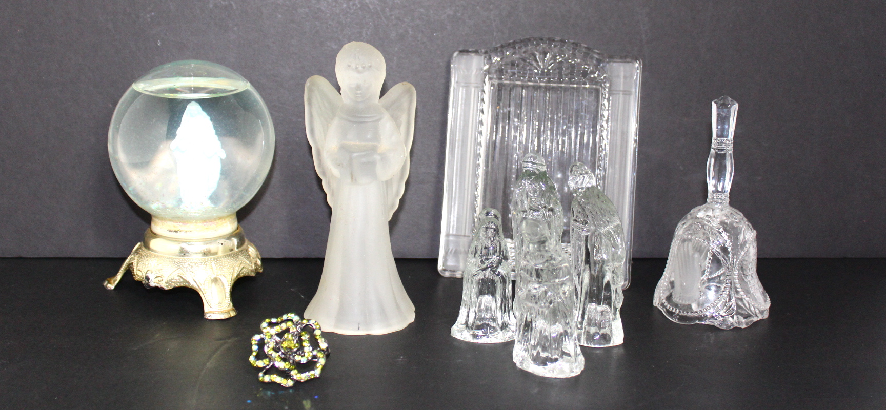 Collection of Home Decor and Religious Glass Figurines