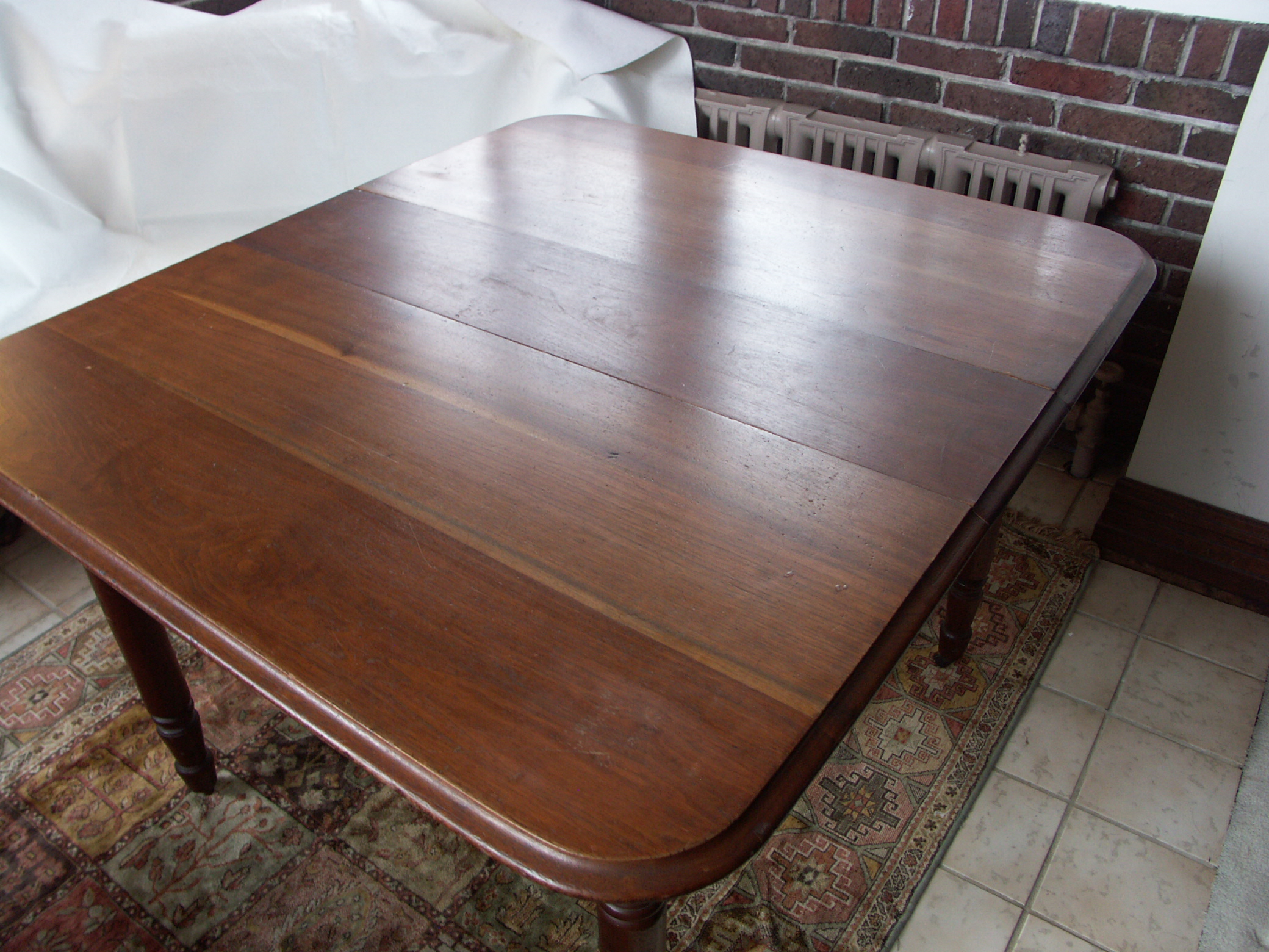 Antique Five Leg Mahogany Wood Table