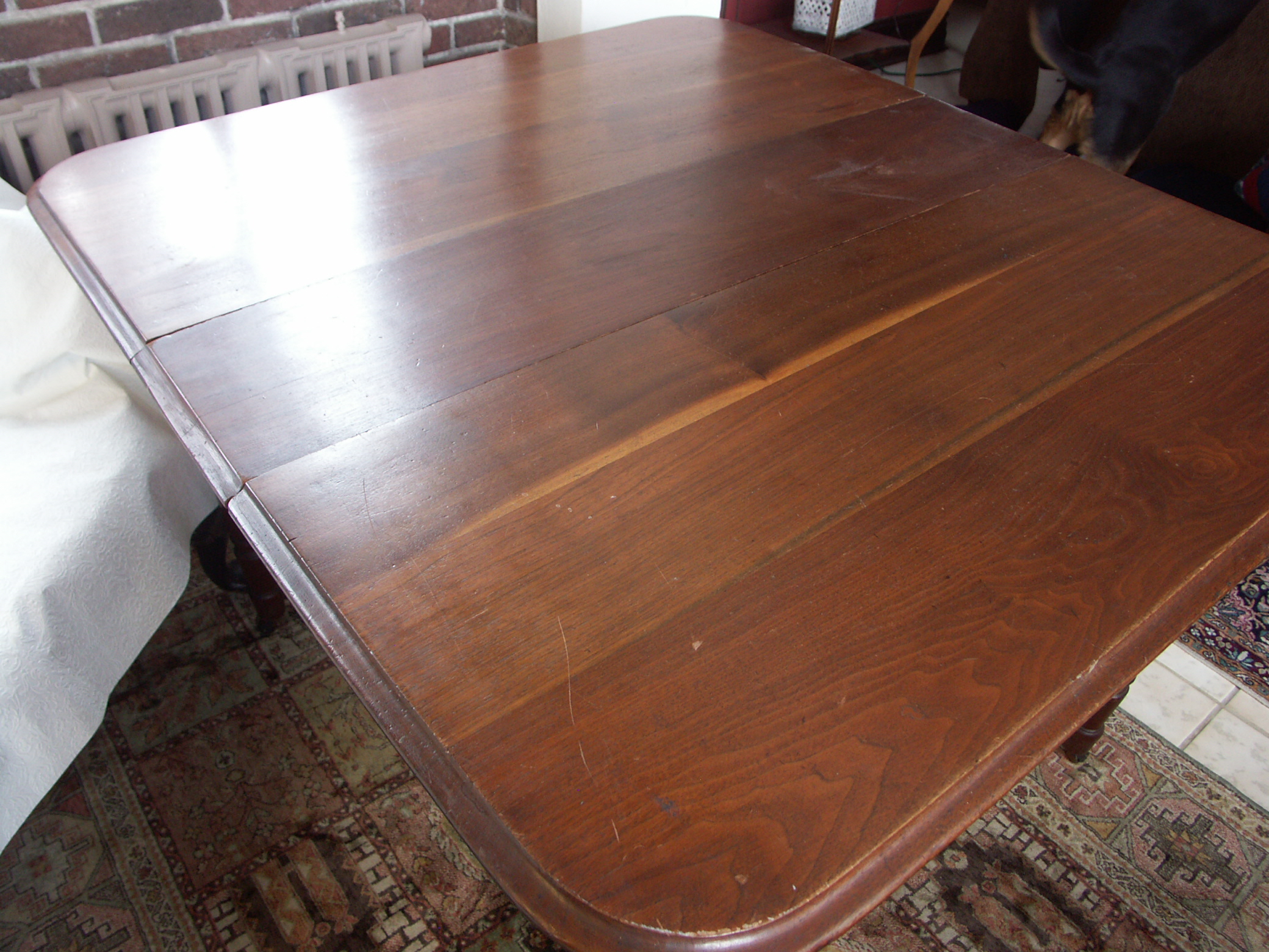 Antique Five Leg Mahogany Wood Table