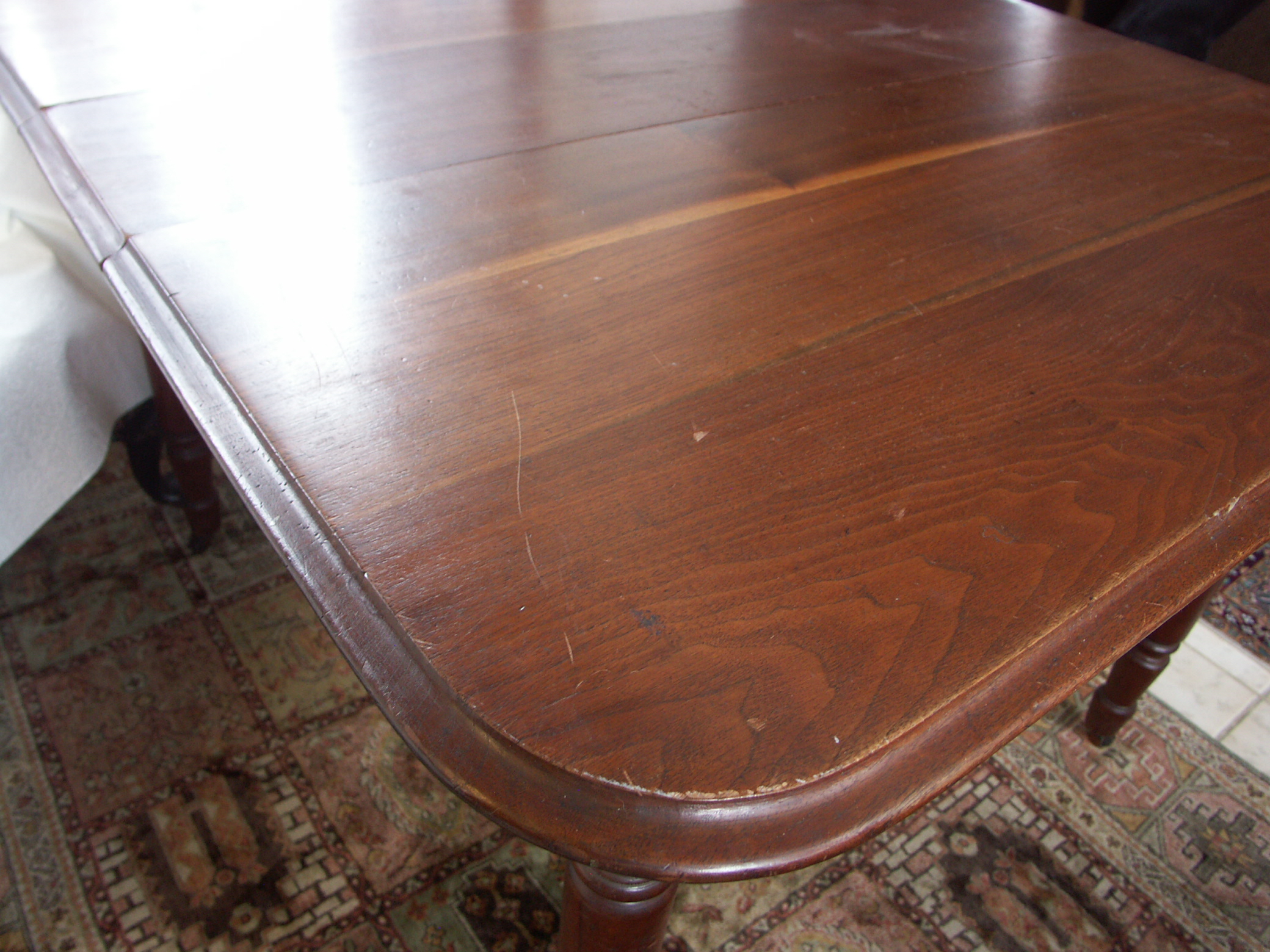 Antique Five Leg Mahogany Wood Table