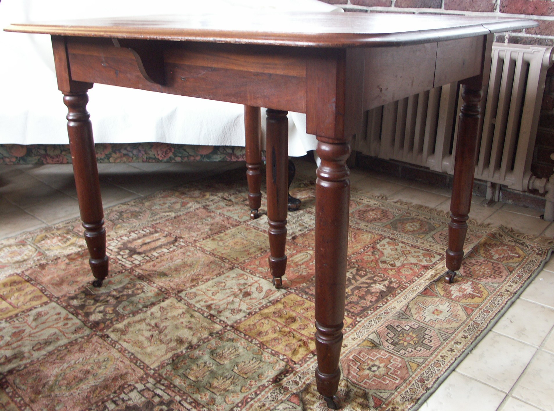 Antique Five Leg Mahogany Wood Table