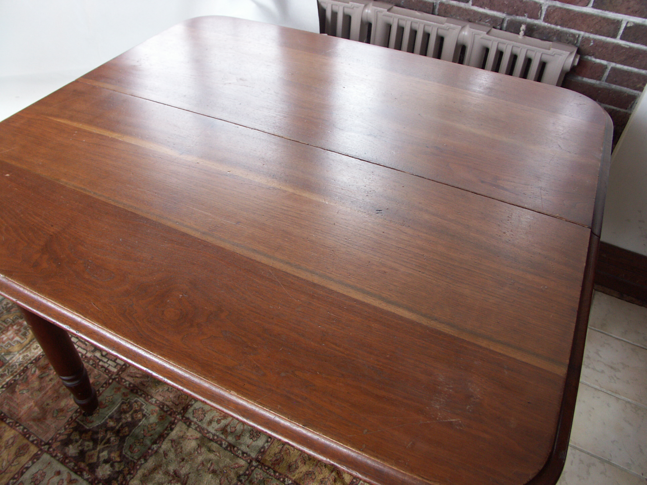 Antique Five Leg Mahogany Wood Table