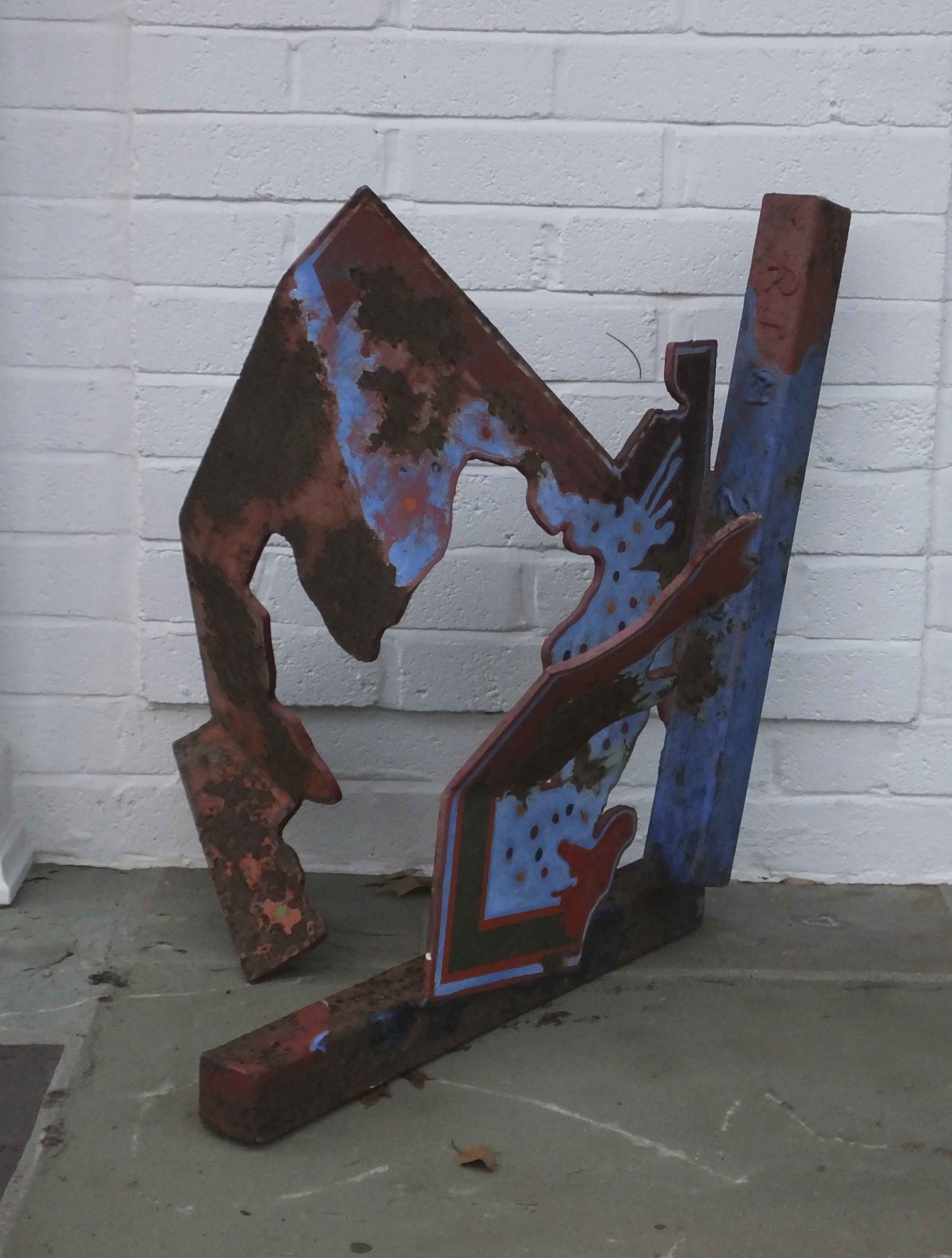 Original Painted Small Steel Sculpture from Robert J. M. Morris