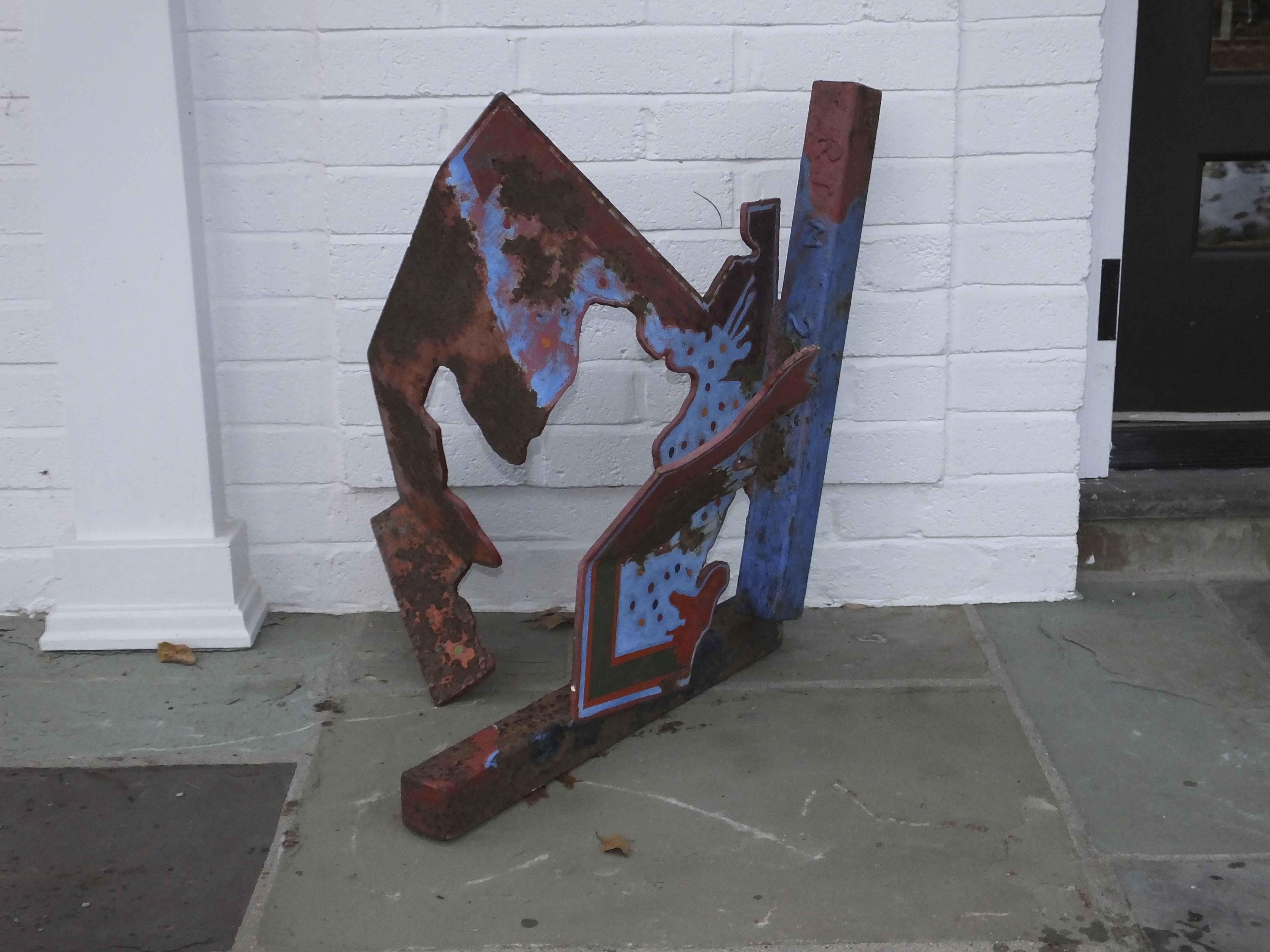 Original Painted Small Steel Sculpture from Robert J. M. Morris