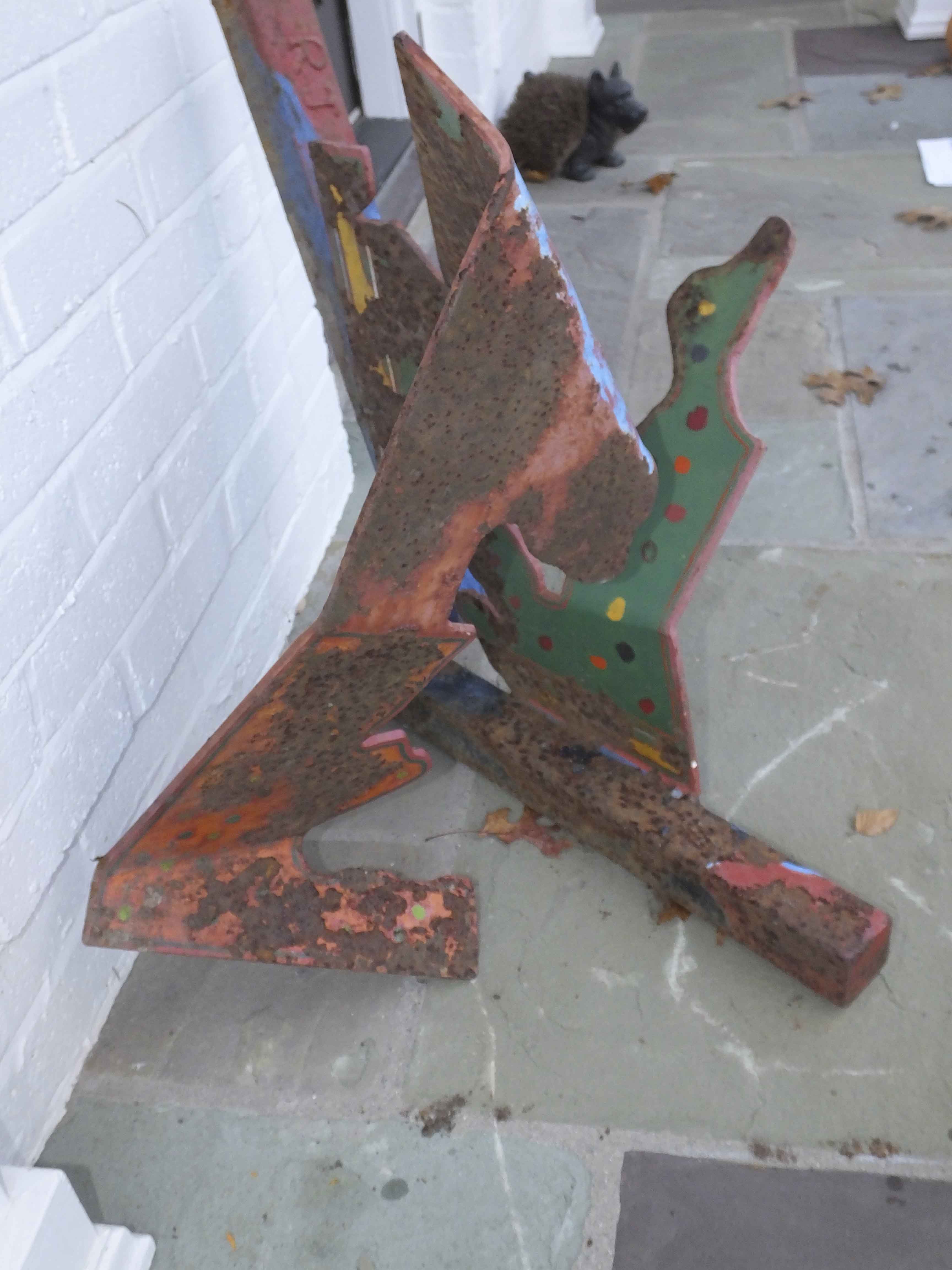 Original Painted Small Steel Sculpture from Robert J. M. Morris