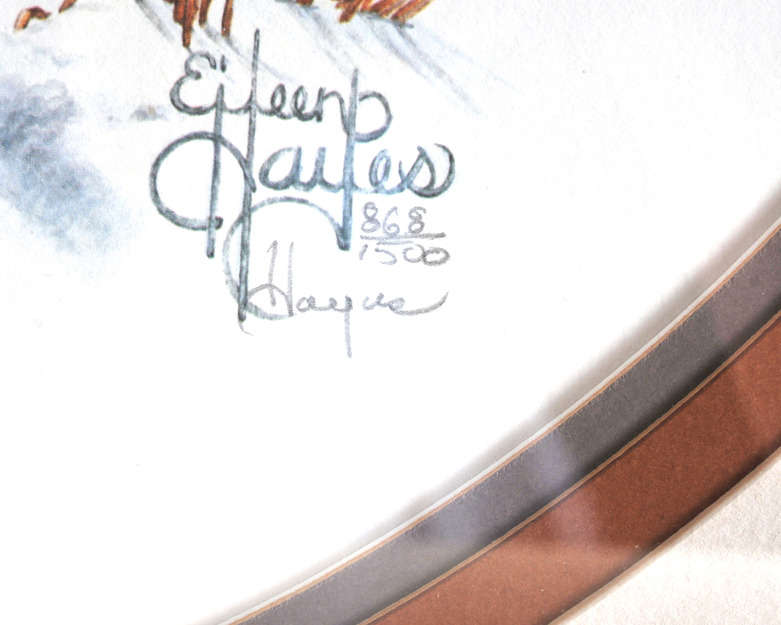 Eileen Hayes Signed and Framed Fox Lithograph