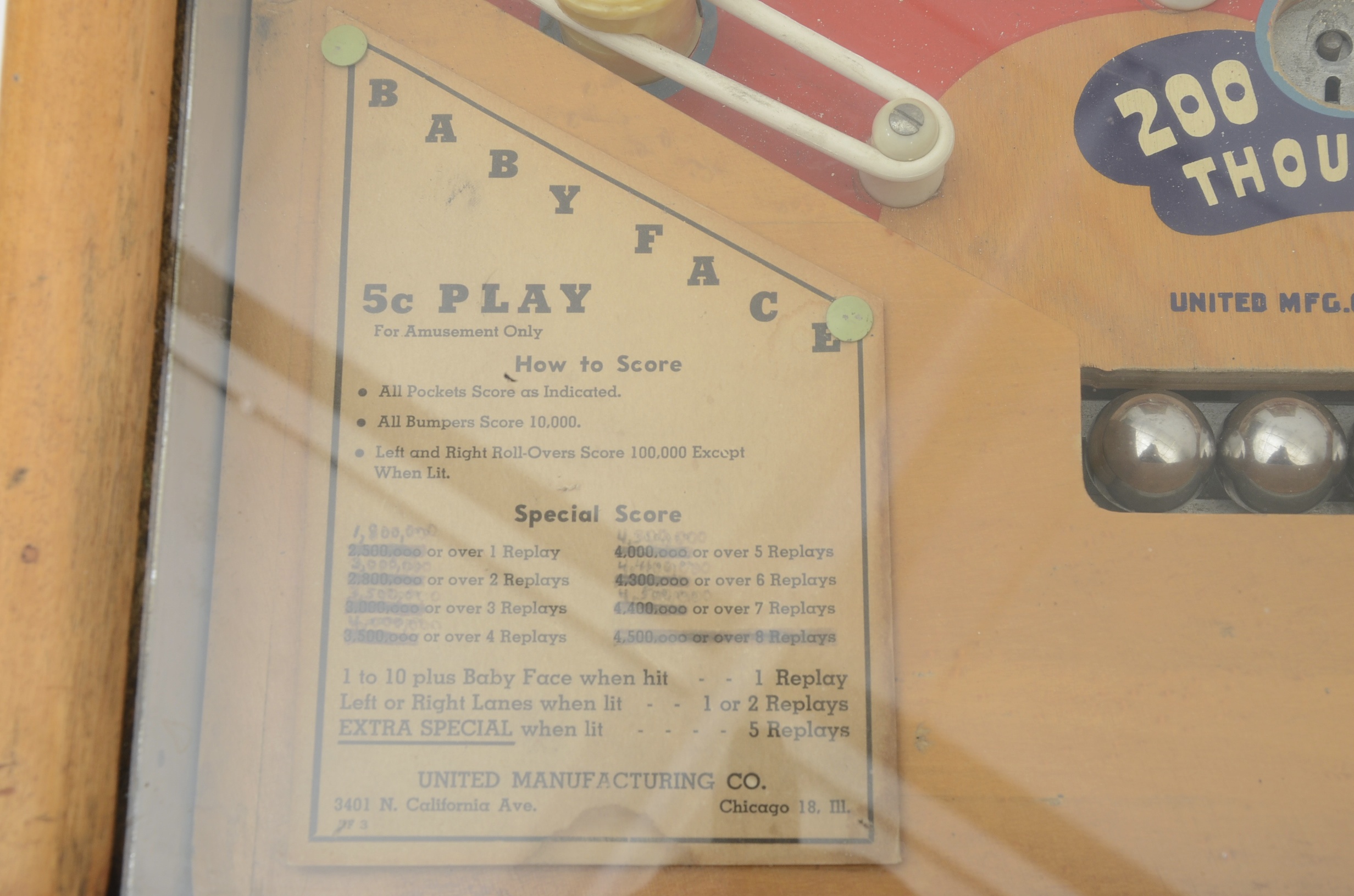 Nostalgic Babyface Pinball Machine